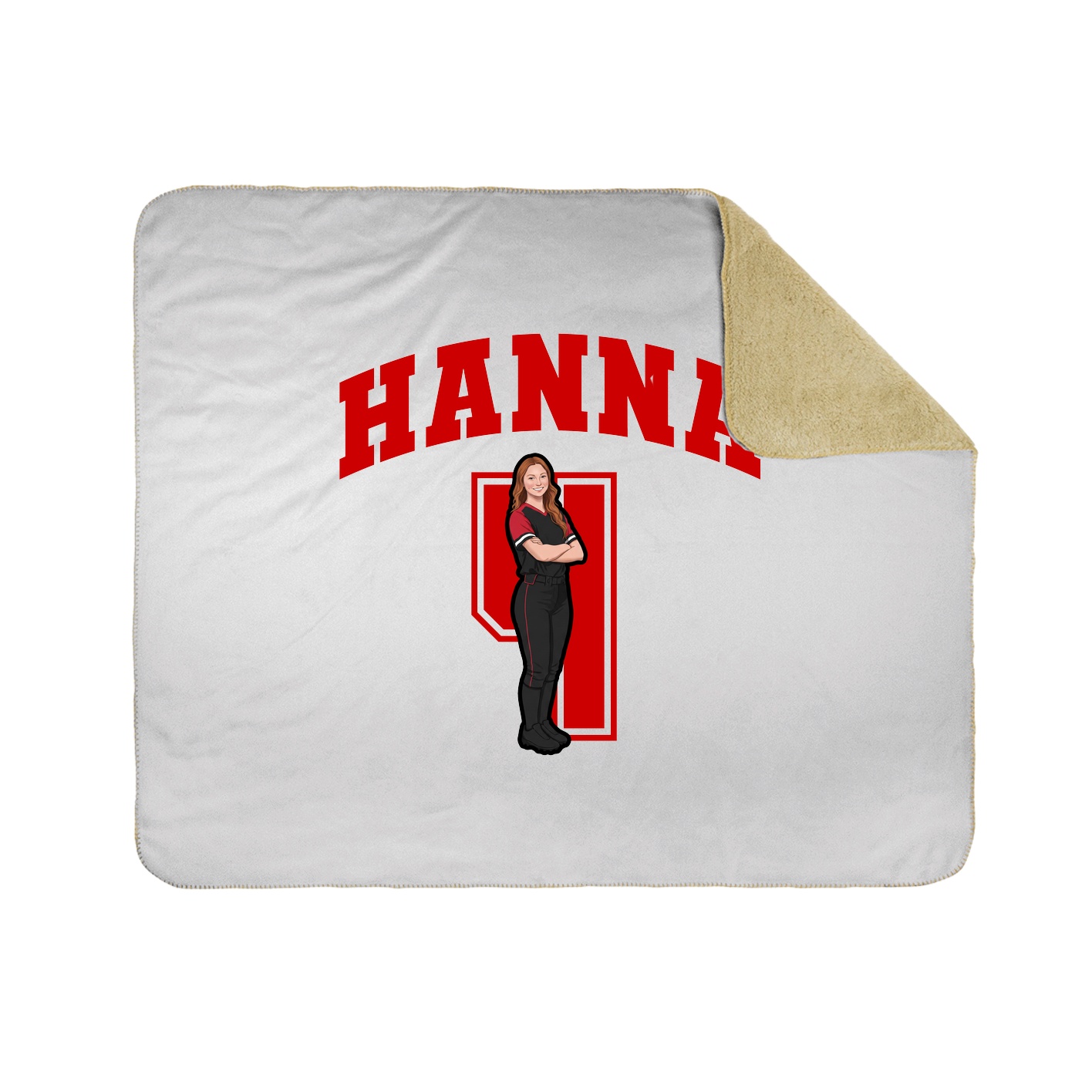 Throw Blanket — Number in White