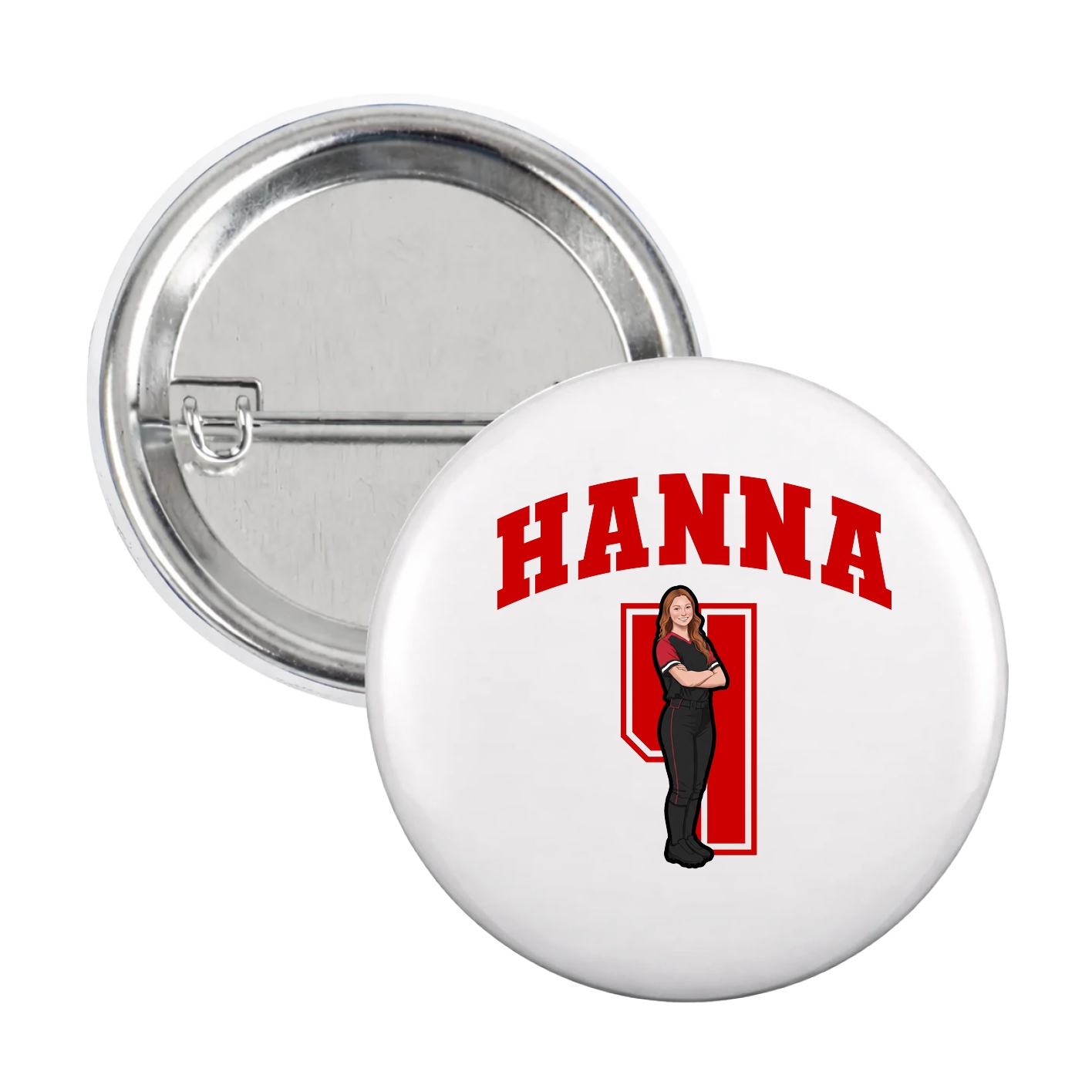 Game Day Button — Number in White