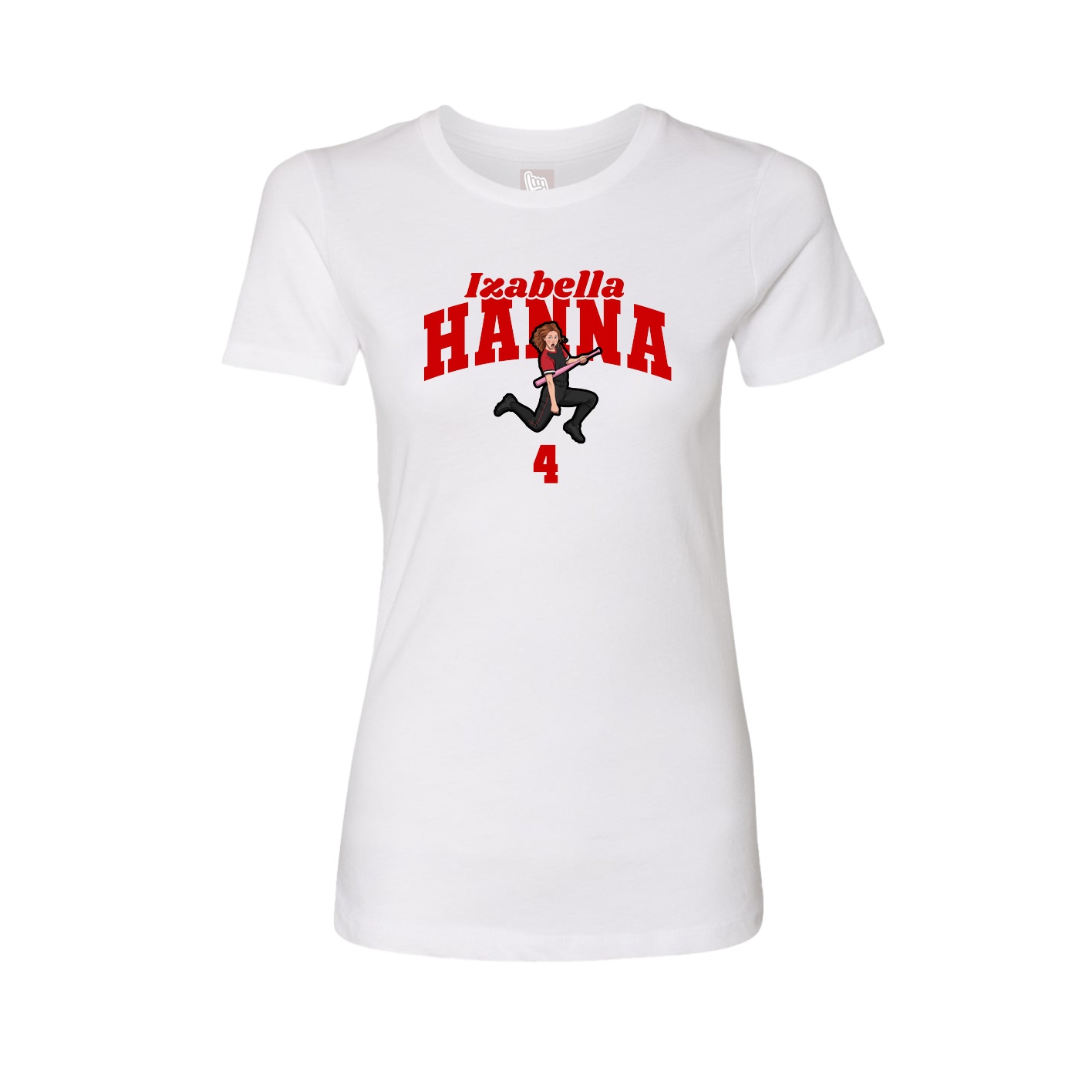 Fitted Women's Tee — Signature Arch in White