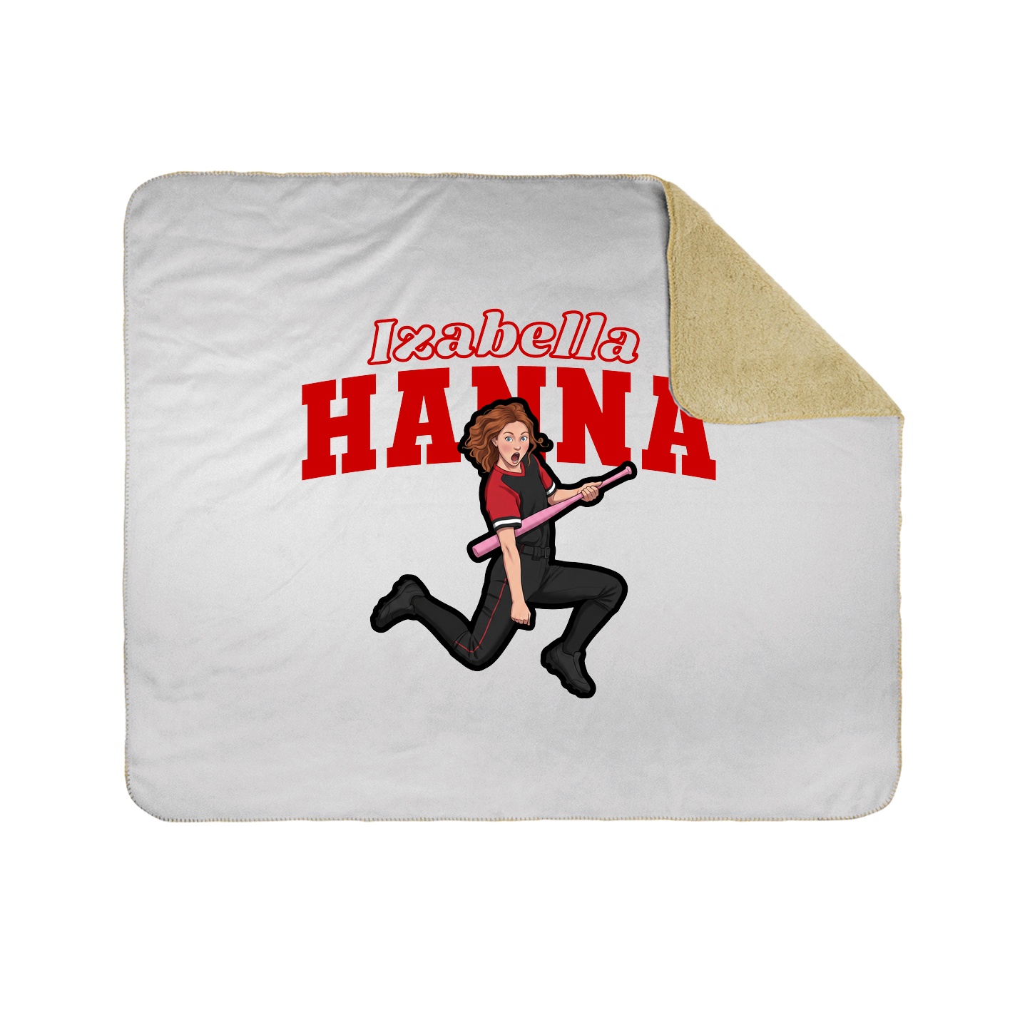 Throw Blanket — Name Arch in White
