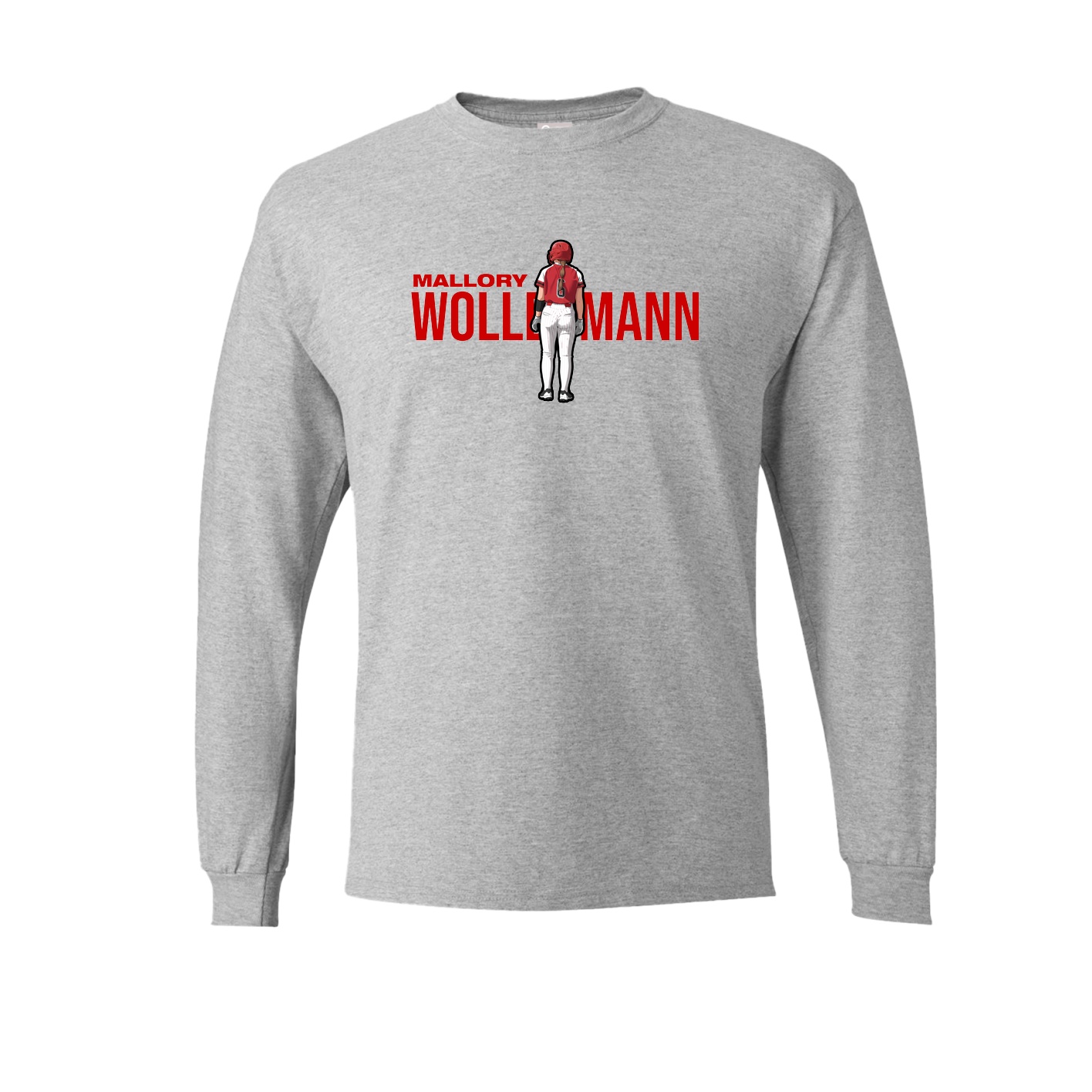 Long Sleeve Tee — Player Name in Grey