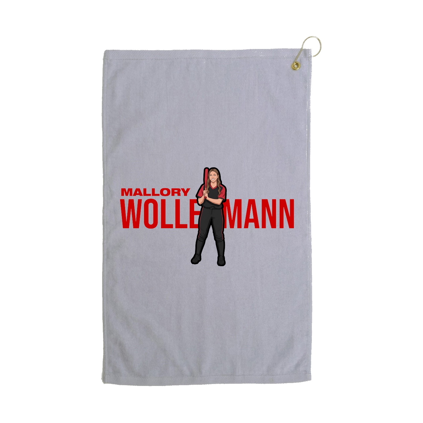 Golf Towel — Player Name in Grey