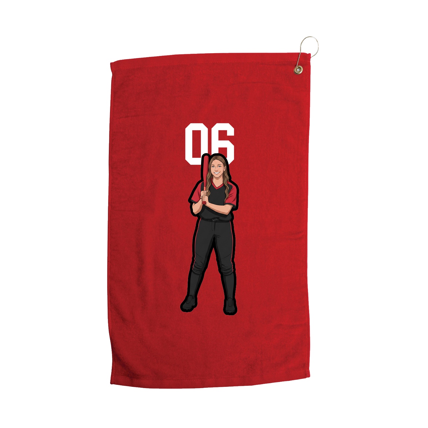 Golf Towel — Number Top in Red