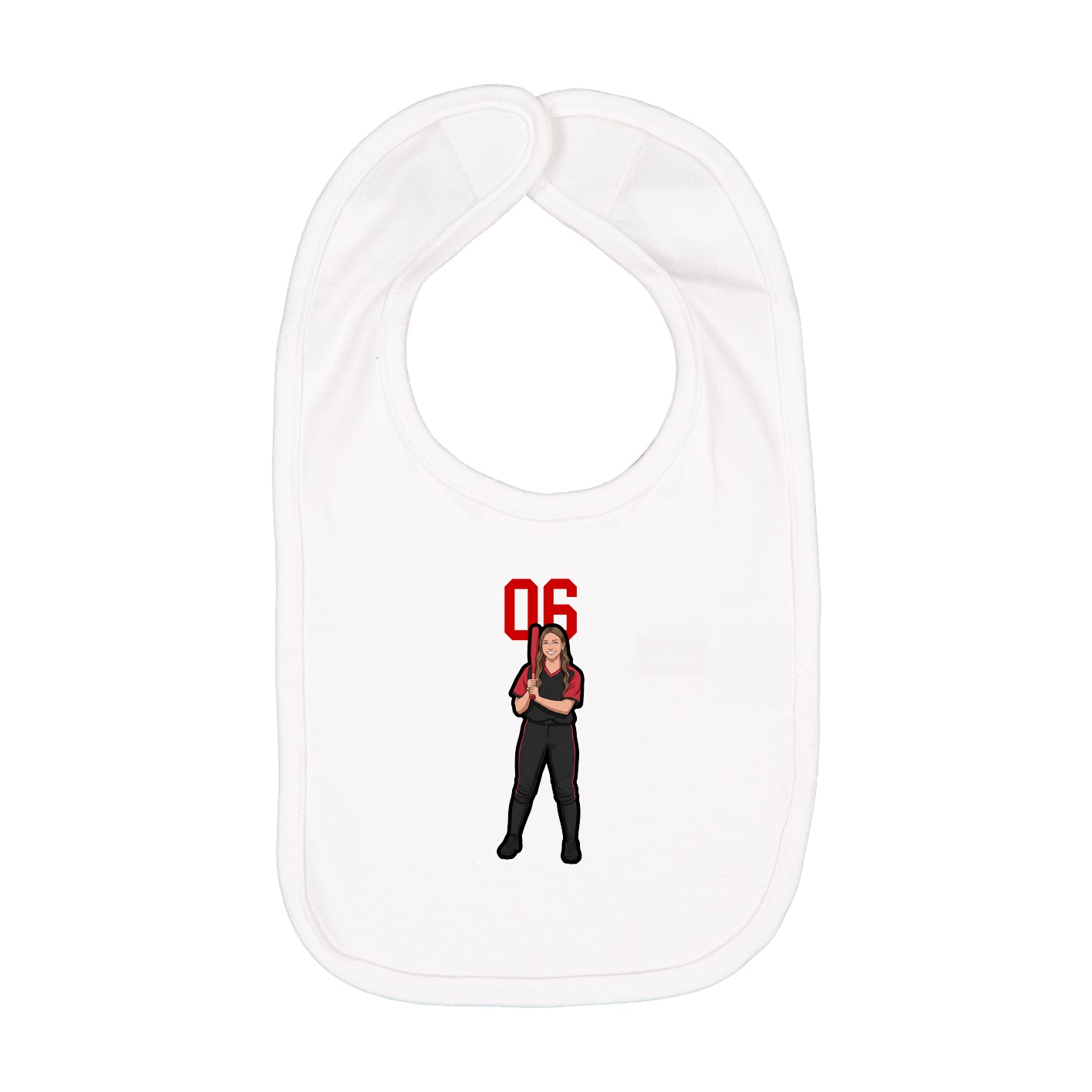 Infant Bib — Number Top in White