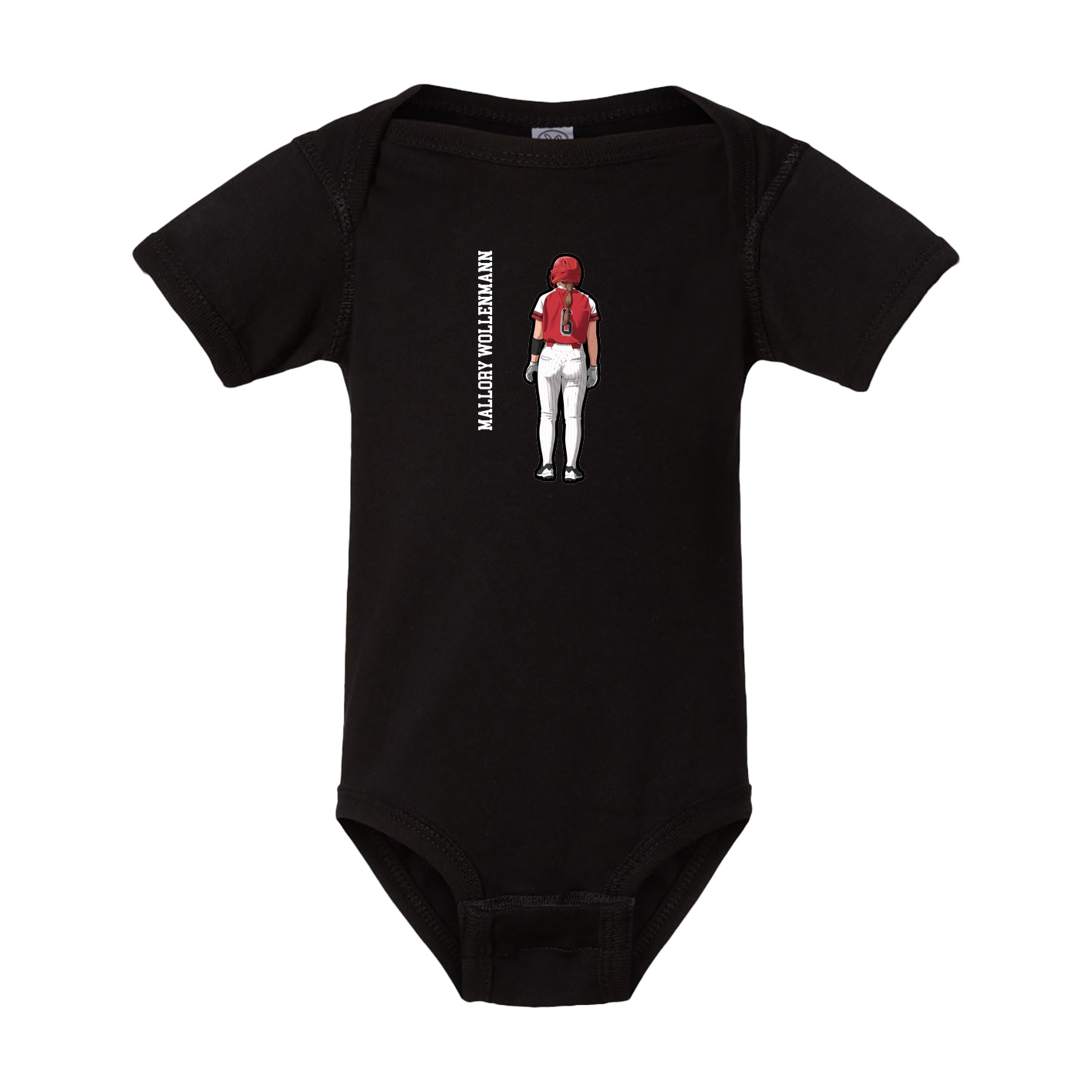 Baby Onesie — Name Vertical in Black