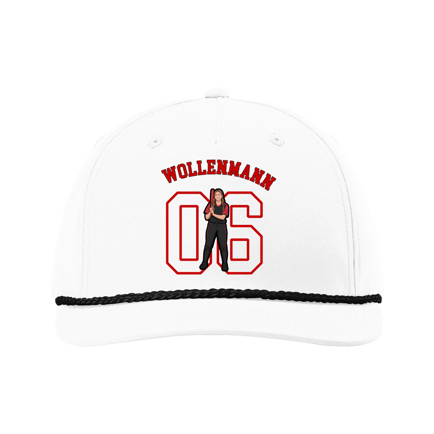 Five-Panel Classic Rope Cap — Shirsey Arch in White