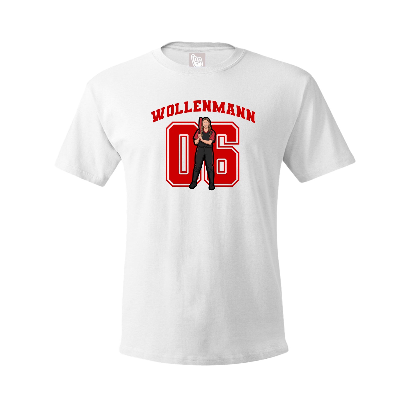 Youth Tee — Number in White
