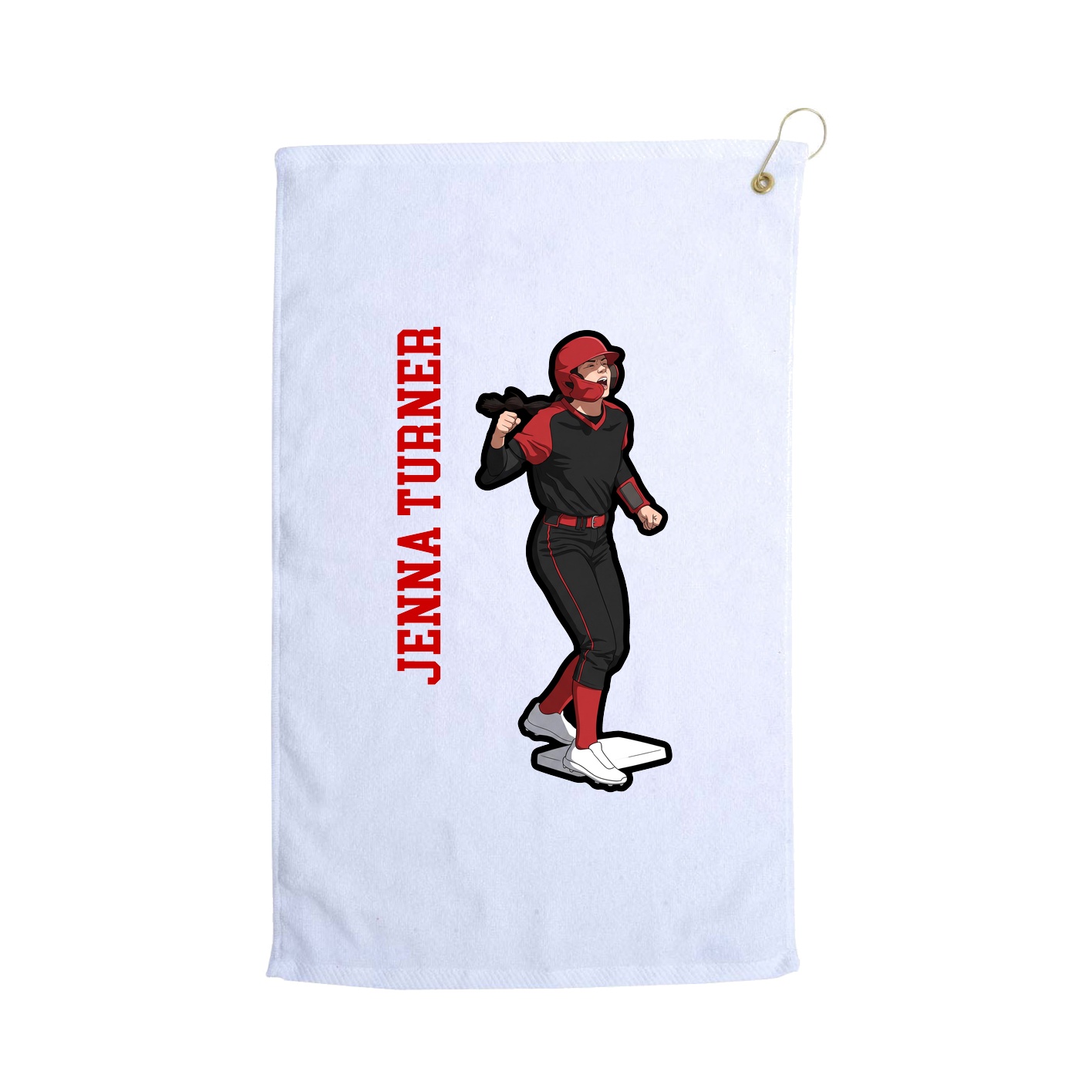 Golf Towel — Name Vertical in White