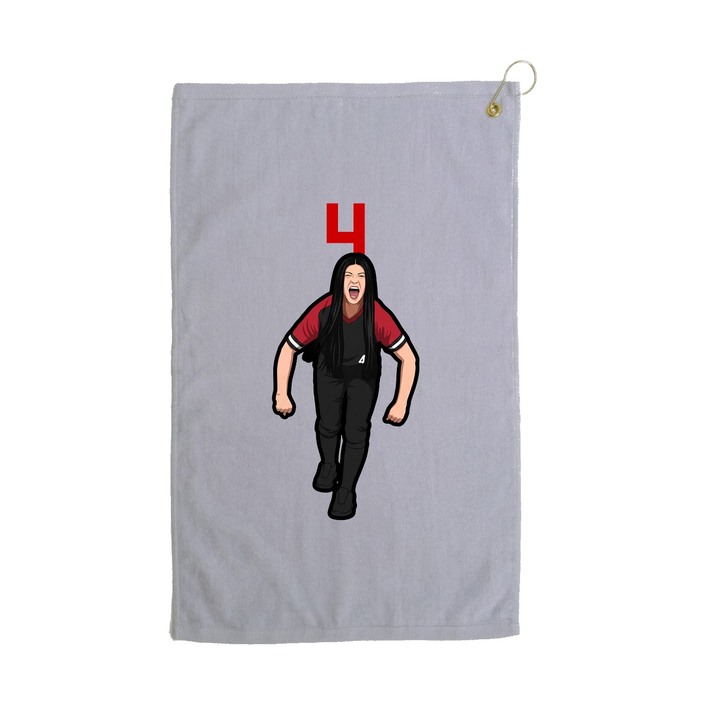 Golf Towel — Number Top in Grey