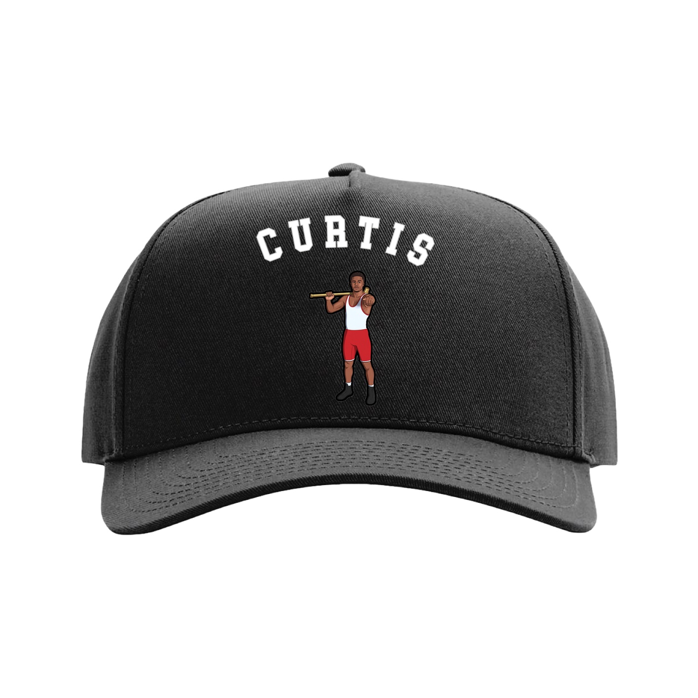 Full Fabric Five-Panel Champ Cap — Shirsey Arch in Black