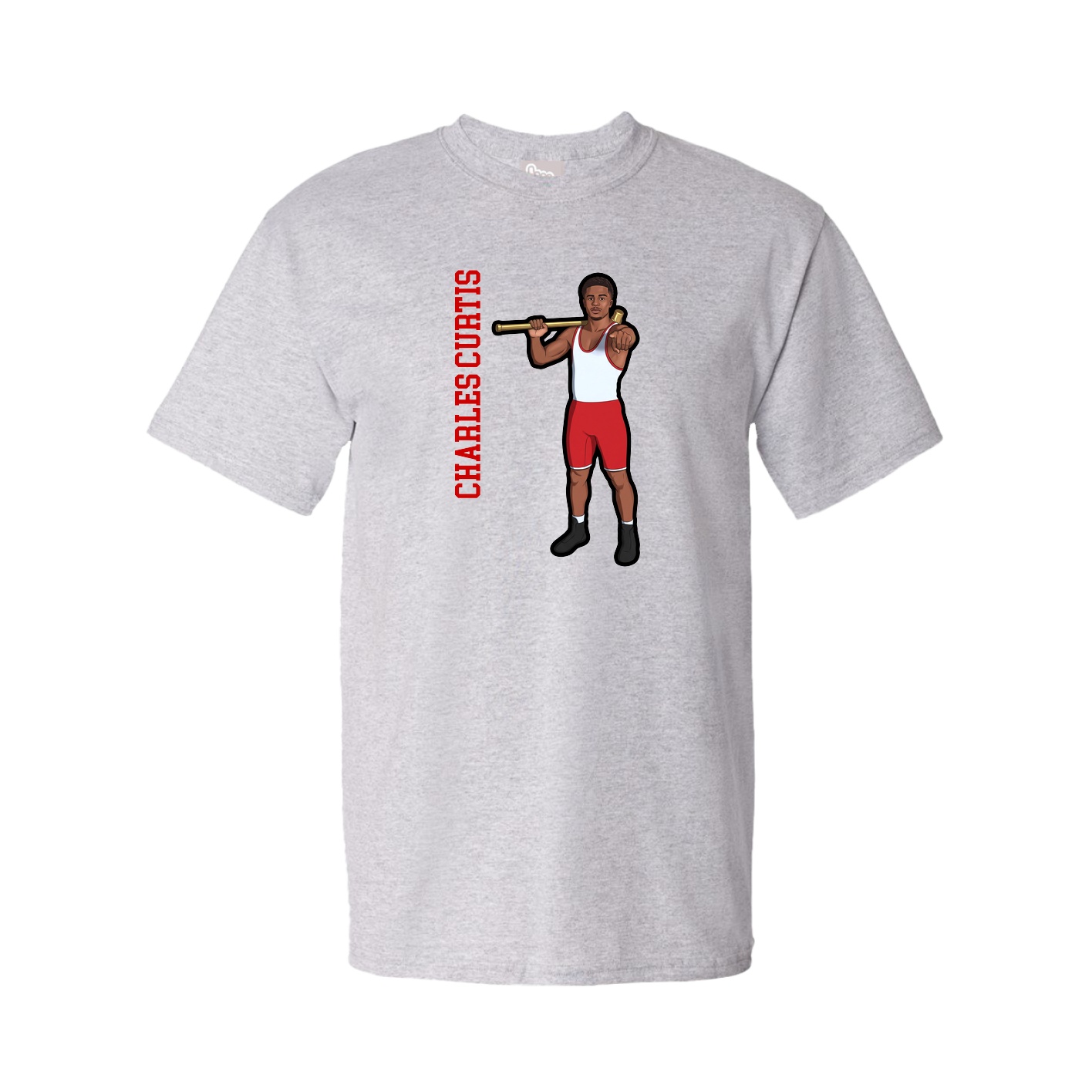 Youth Tee — Name Vertical in Grey