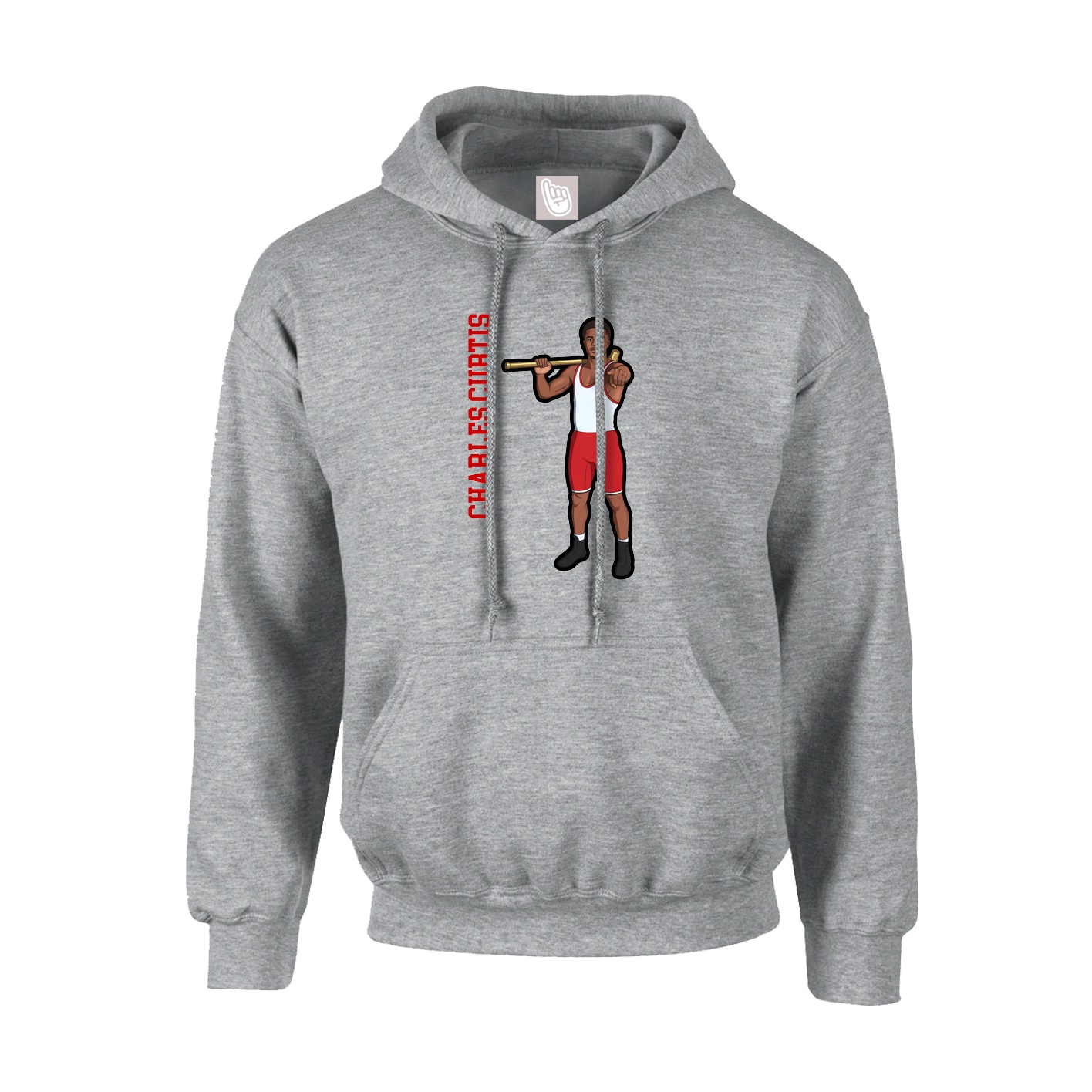 Youth Hoodie — Name Vertical in Grey