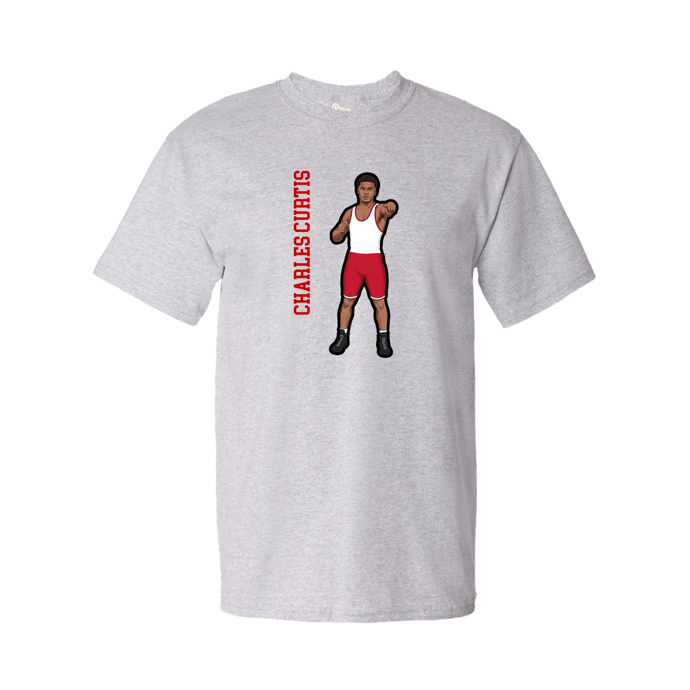 Tee — Name Vertical in Grey