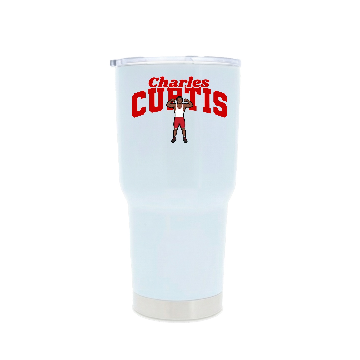 30oz Stainless Steel Tumbler — Signature Arch in White