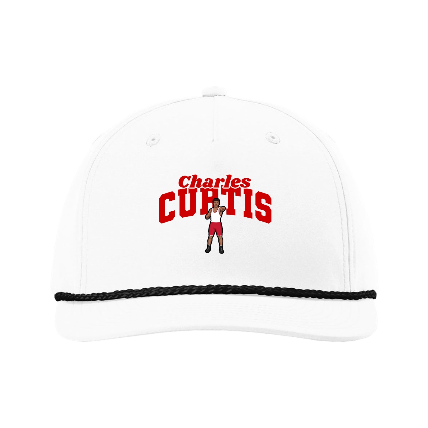 Five-Panel Classic Rope Cap — Signature Arch in White