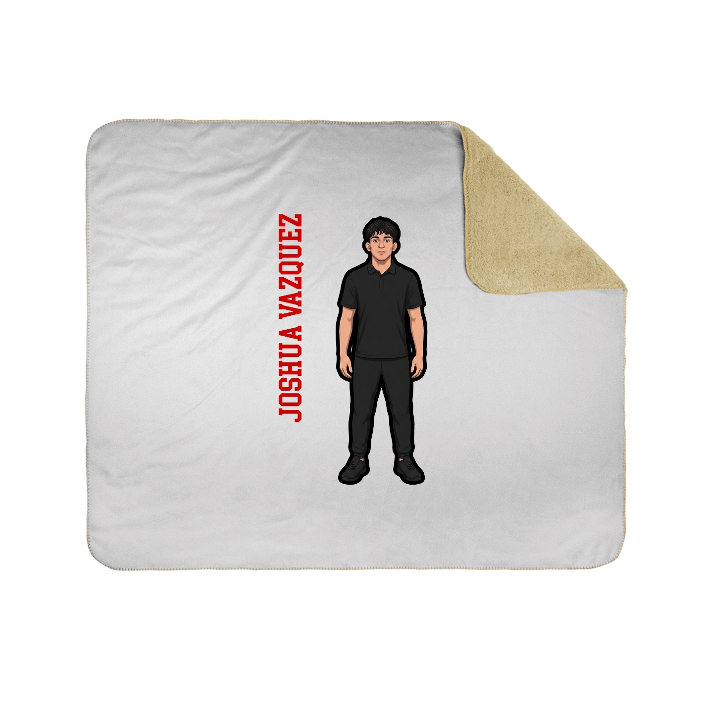 Throw Blanket — Name Vertical in White