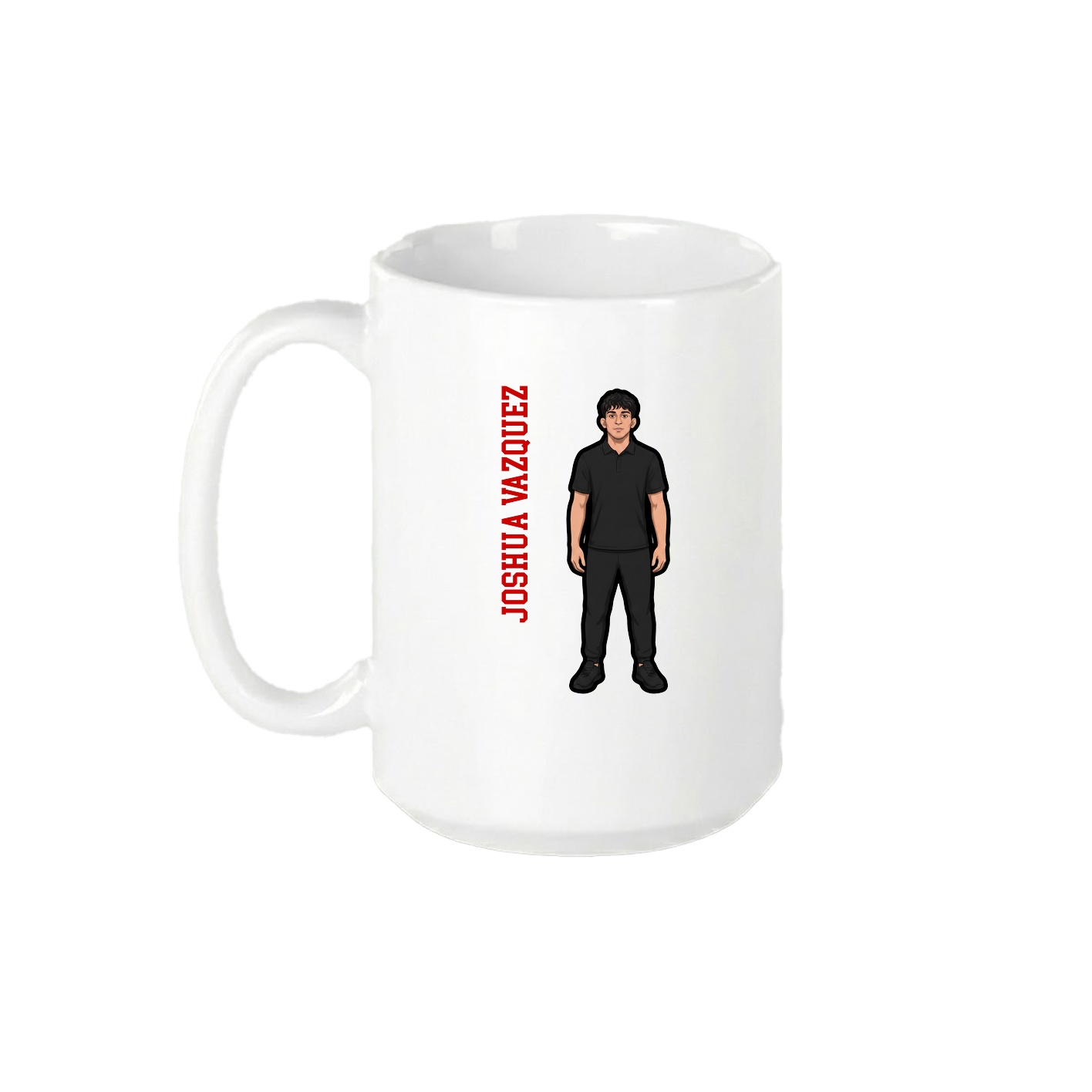 15oz Coffee Mug — Name Vertical in White