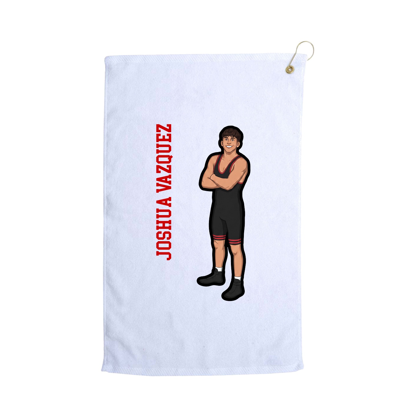 Golf Towel — Name Vertical in White