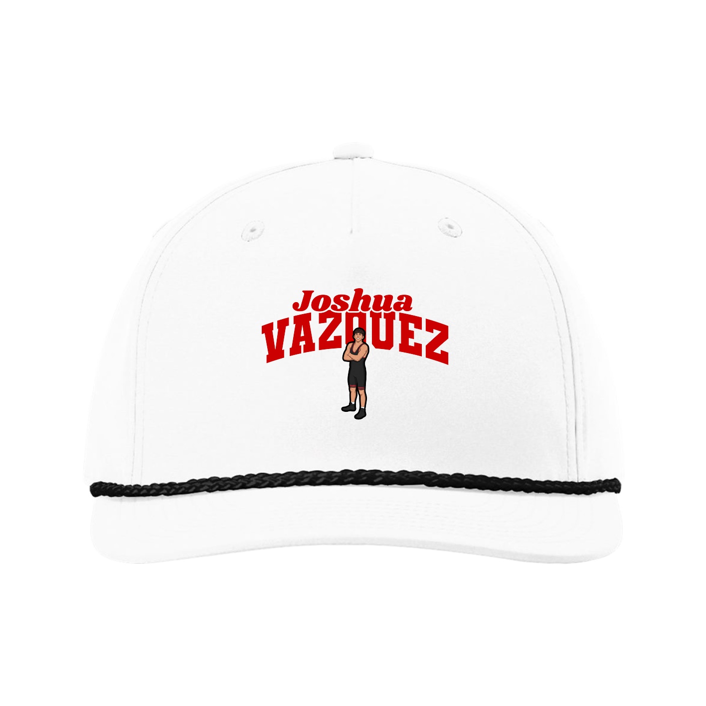Five-Panel Classic Rope Cap — Signature Arch in White