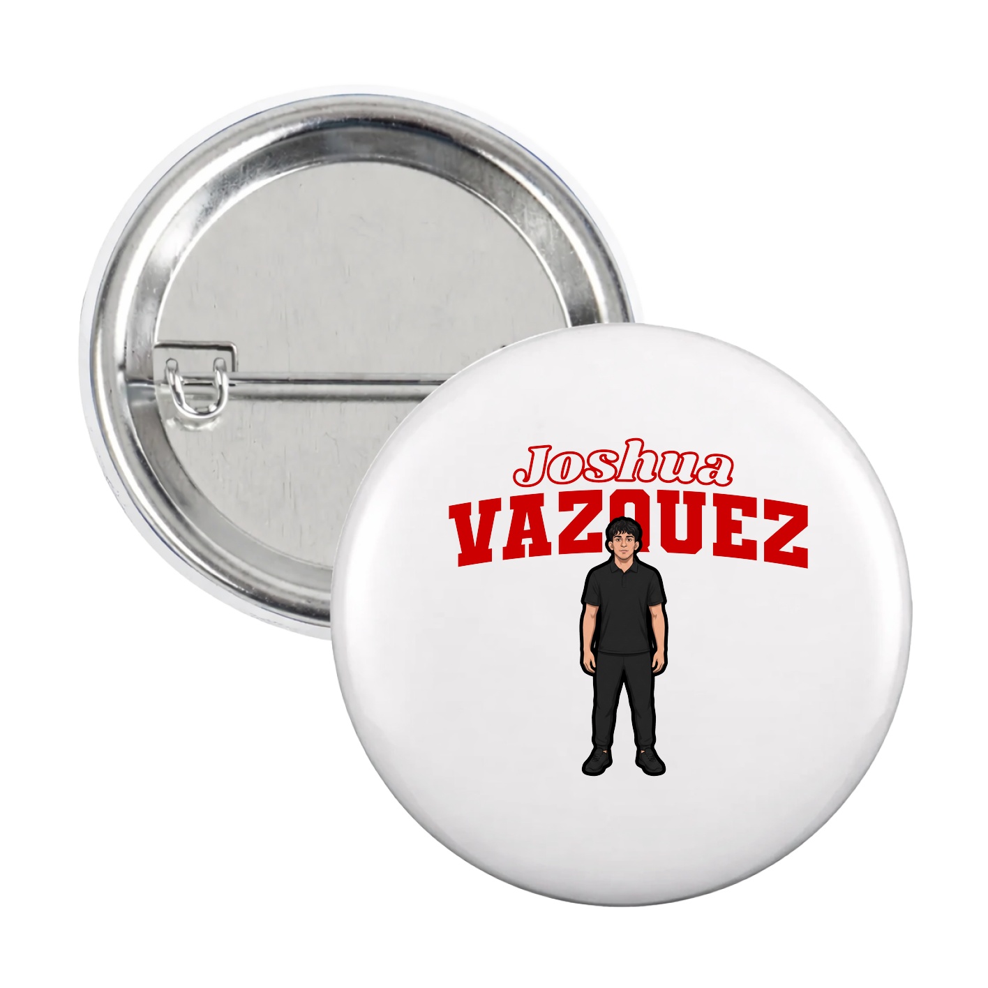 Game Day Button — Name Arch in White