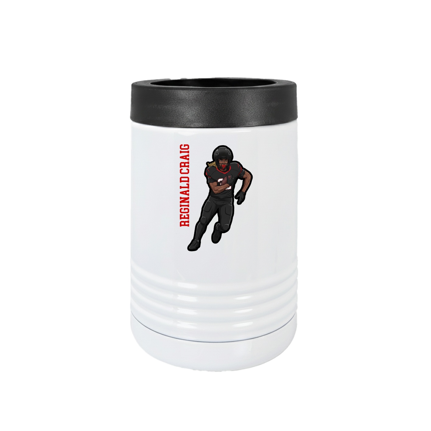 Beverage Holder — Name Vertical in White