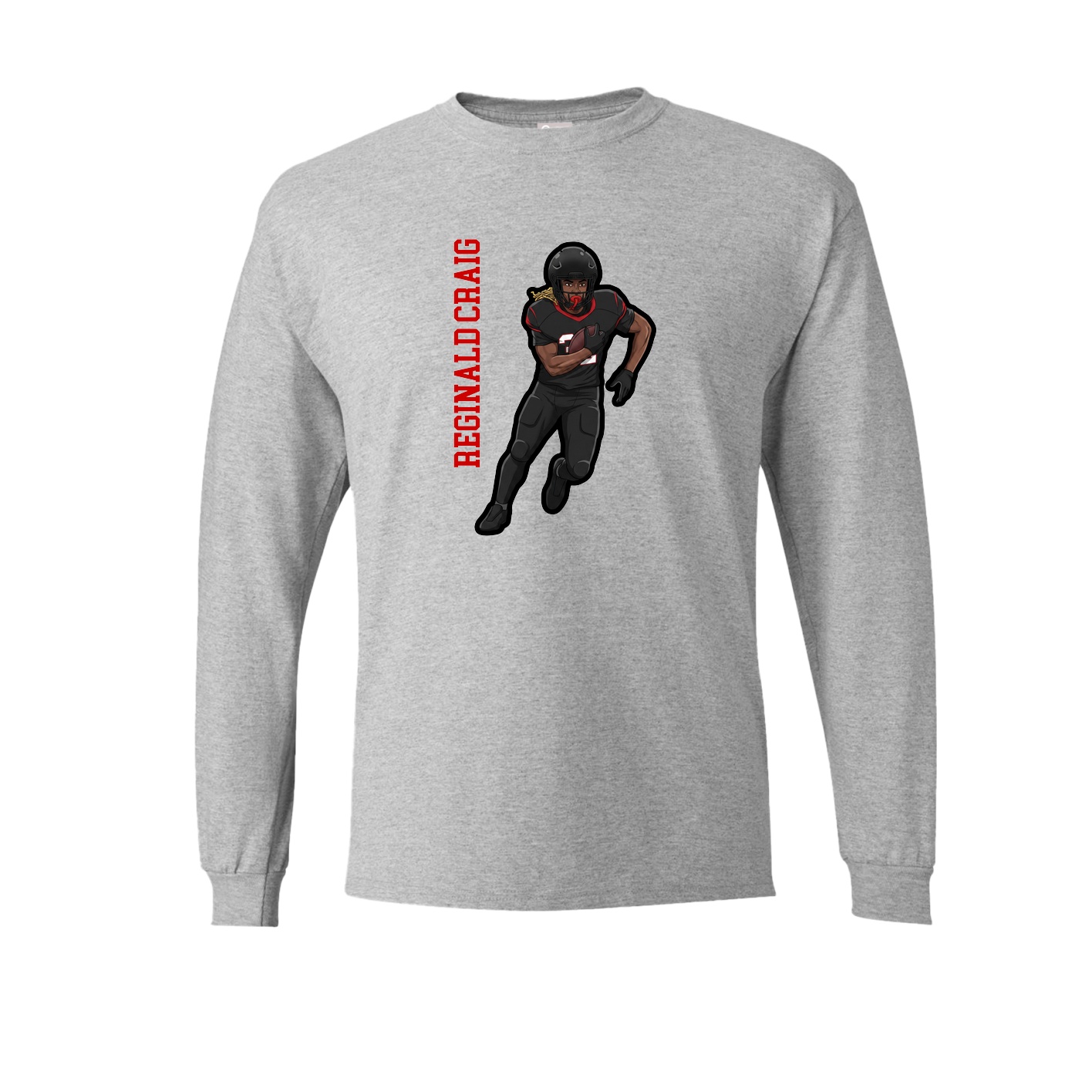Long Sleeve Tee — Name Vertical in Grey