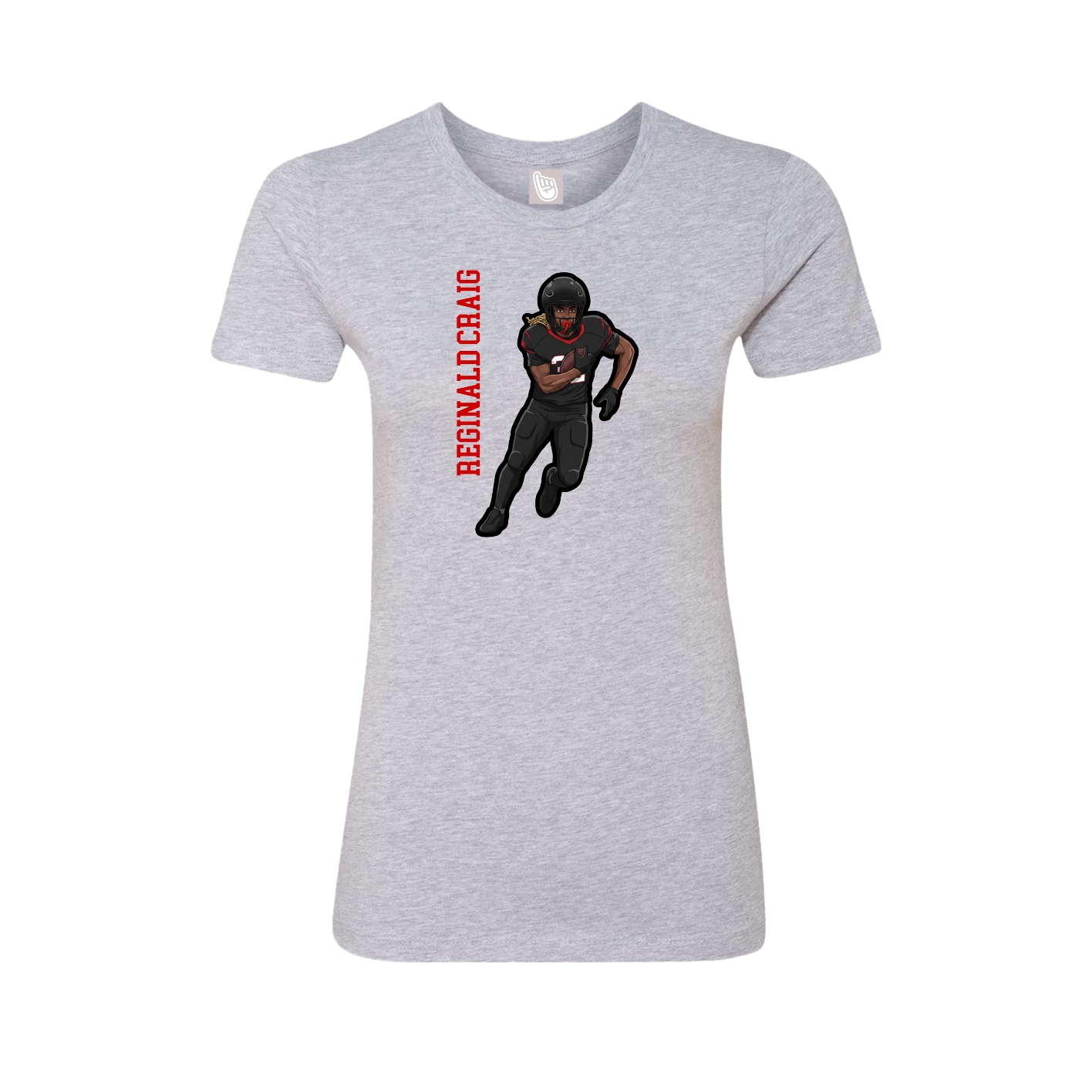 Womens Tee — Name Vertical in Grey