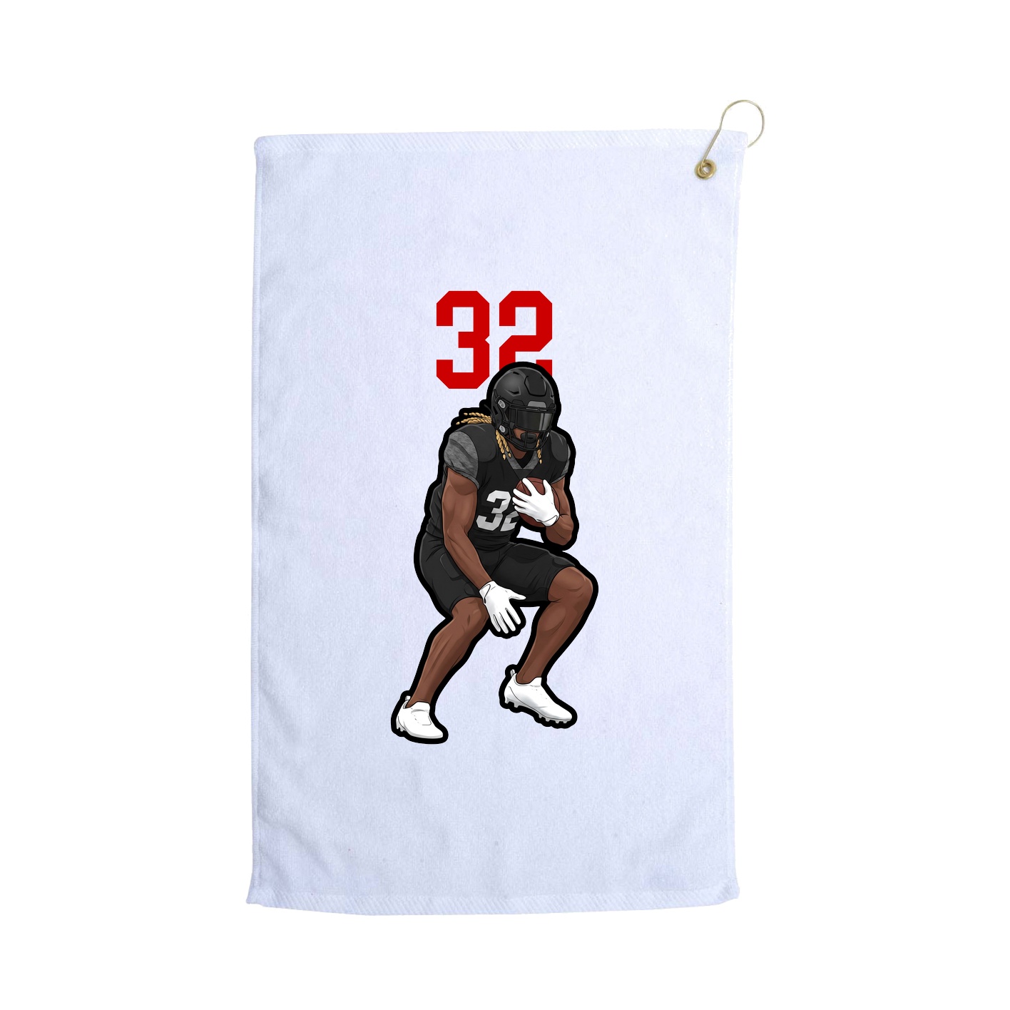 Golf Towel — Number Top in White