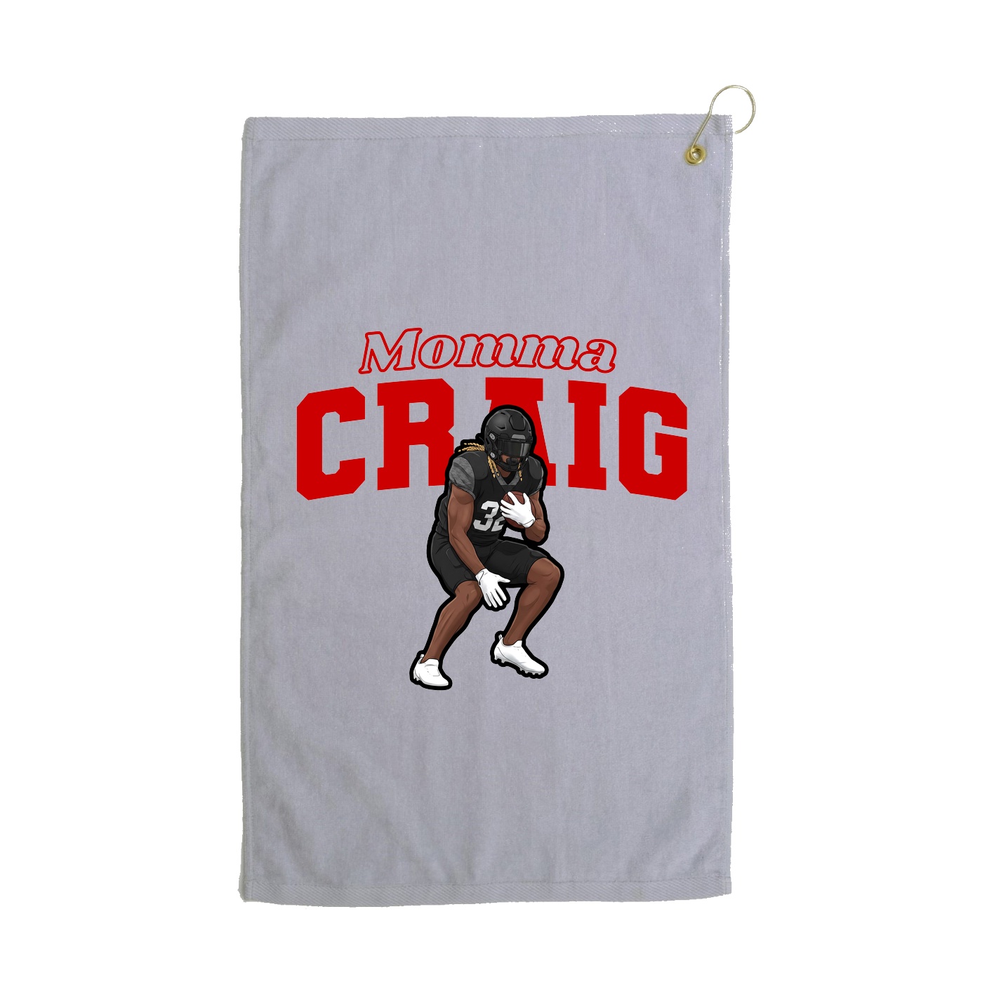Golf Towel — Mothers Day Block in Grey