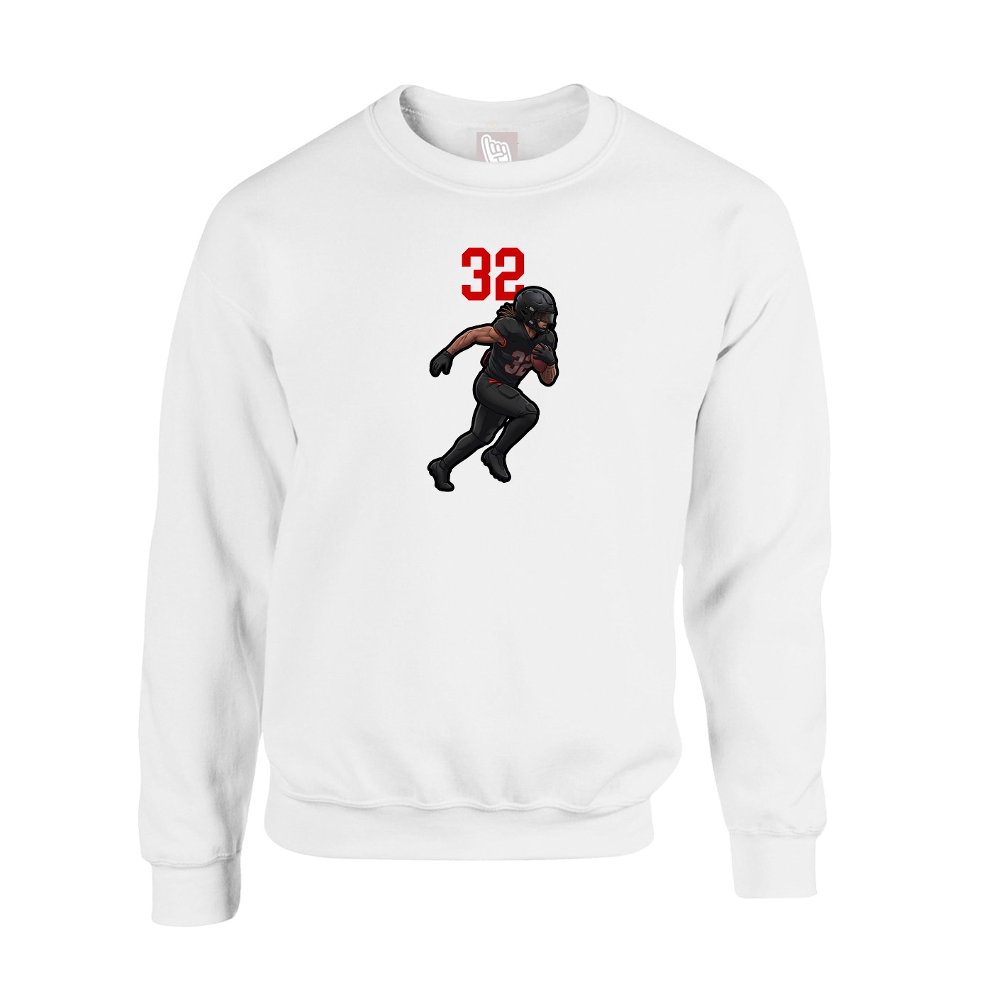 Fleece Crew — Number Top in White
