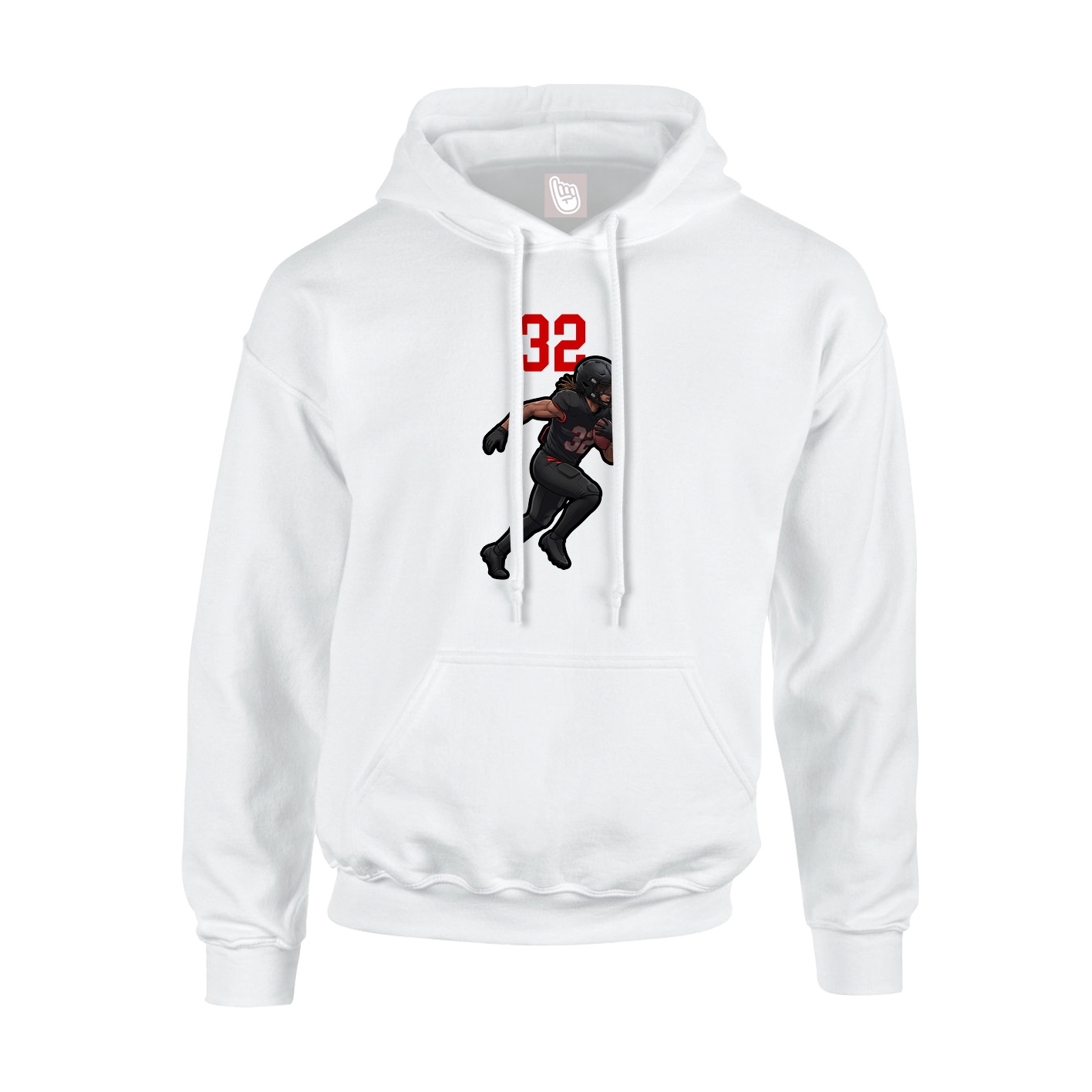 Youth Hoodie — Number Top in White