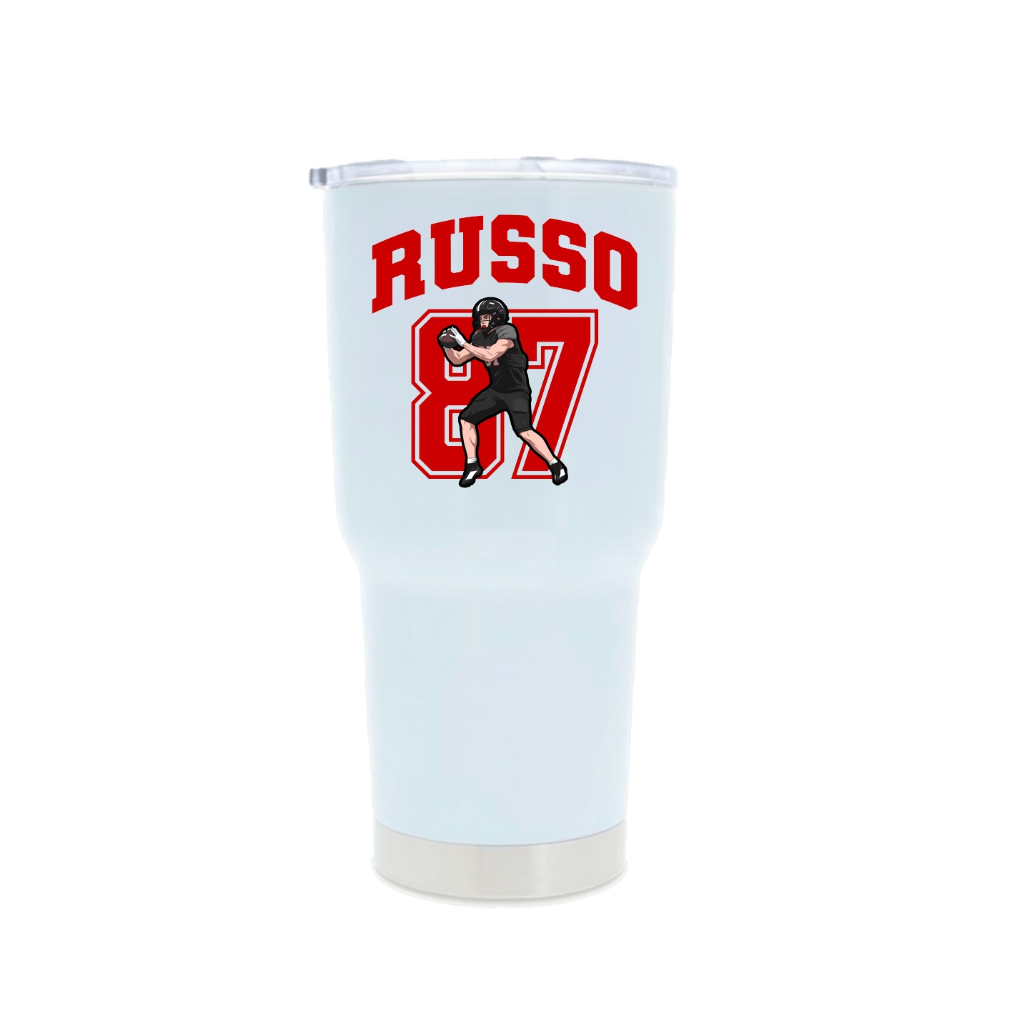 30oz Stainless Steel Tumbler — Number in White