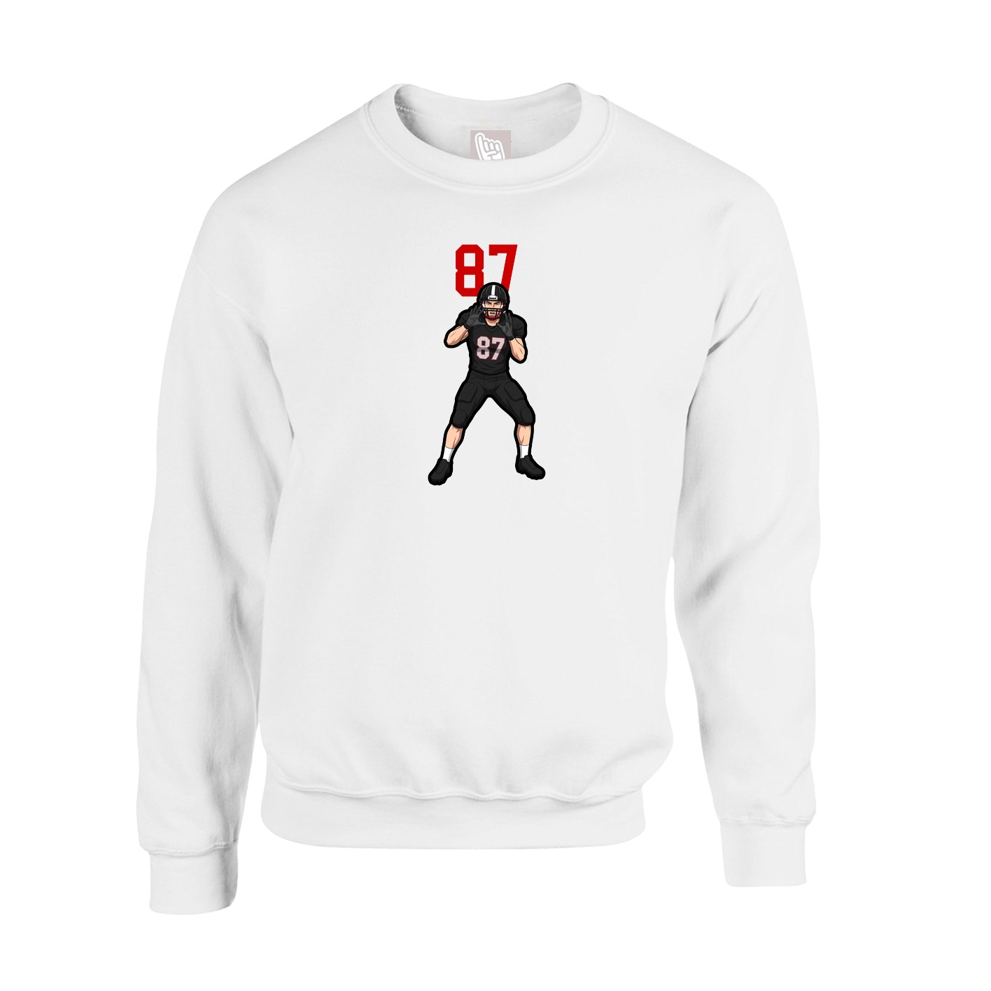 Fleece Crew — Number Top in White