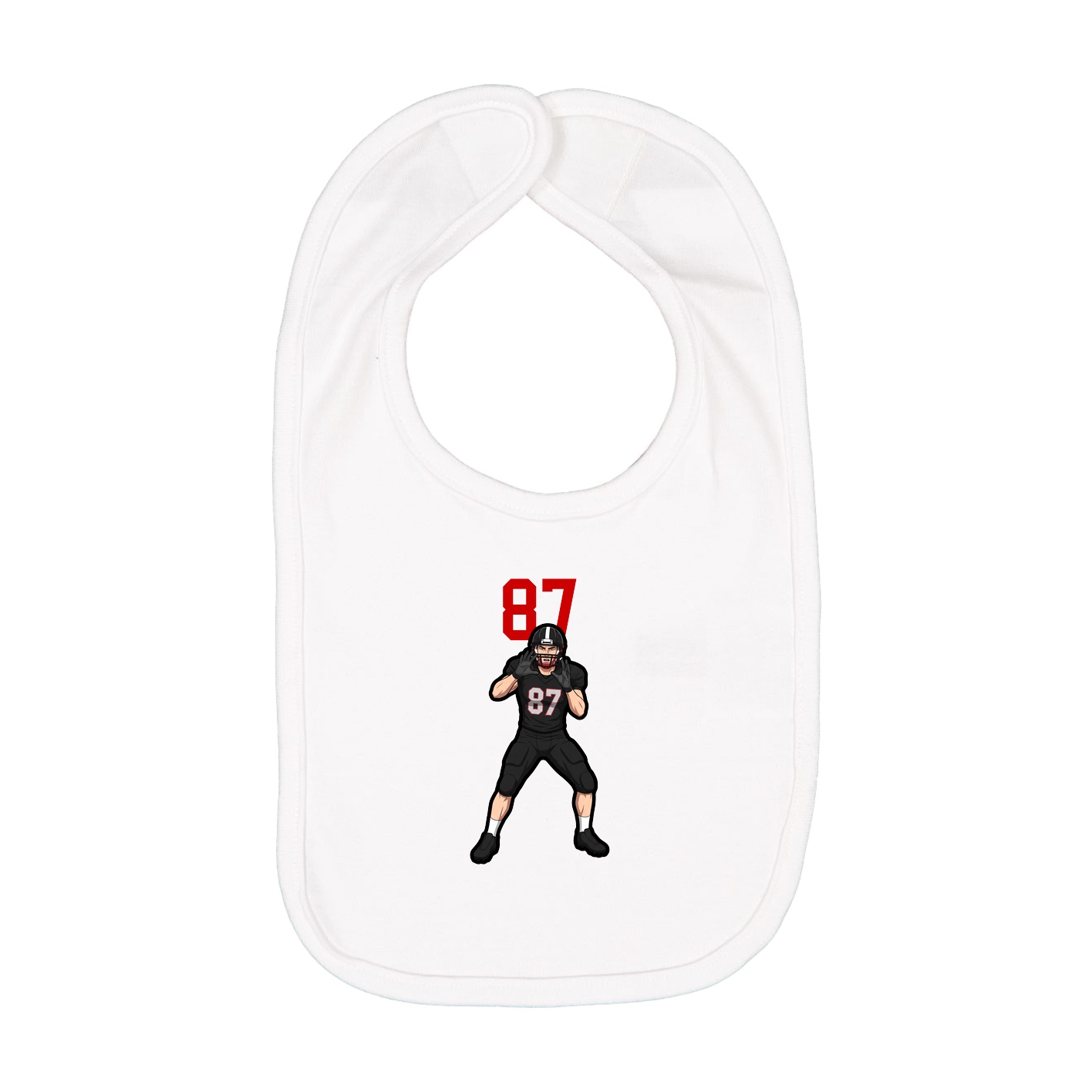 Infant Bib — Number Top in White