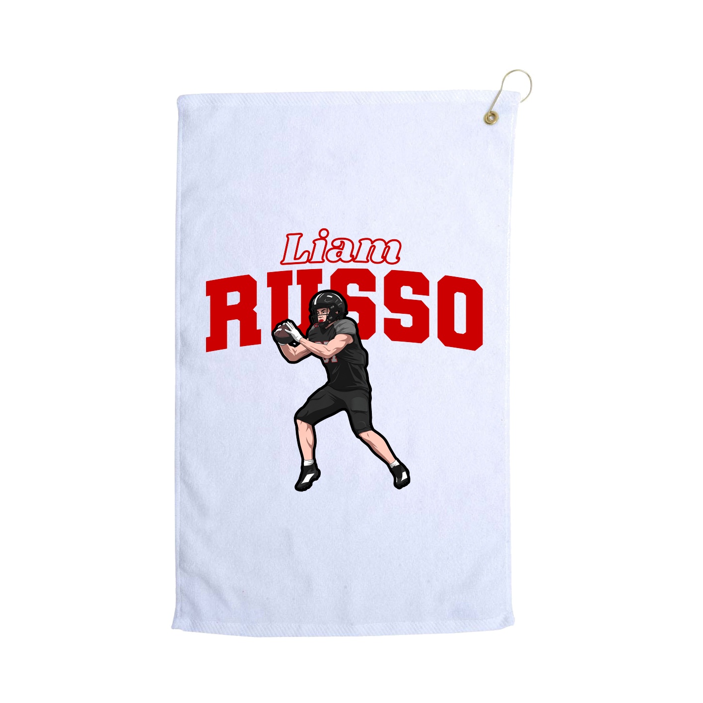 Golf Towel — Name Arch in White