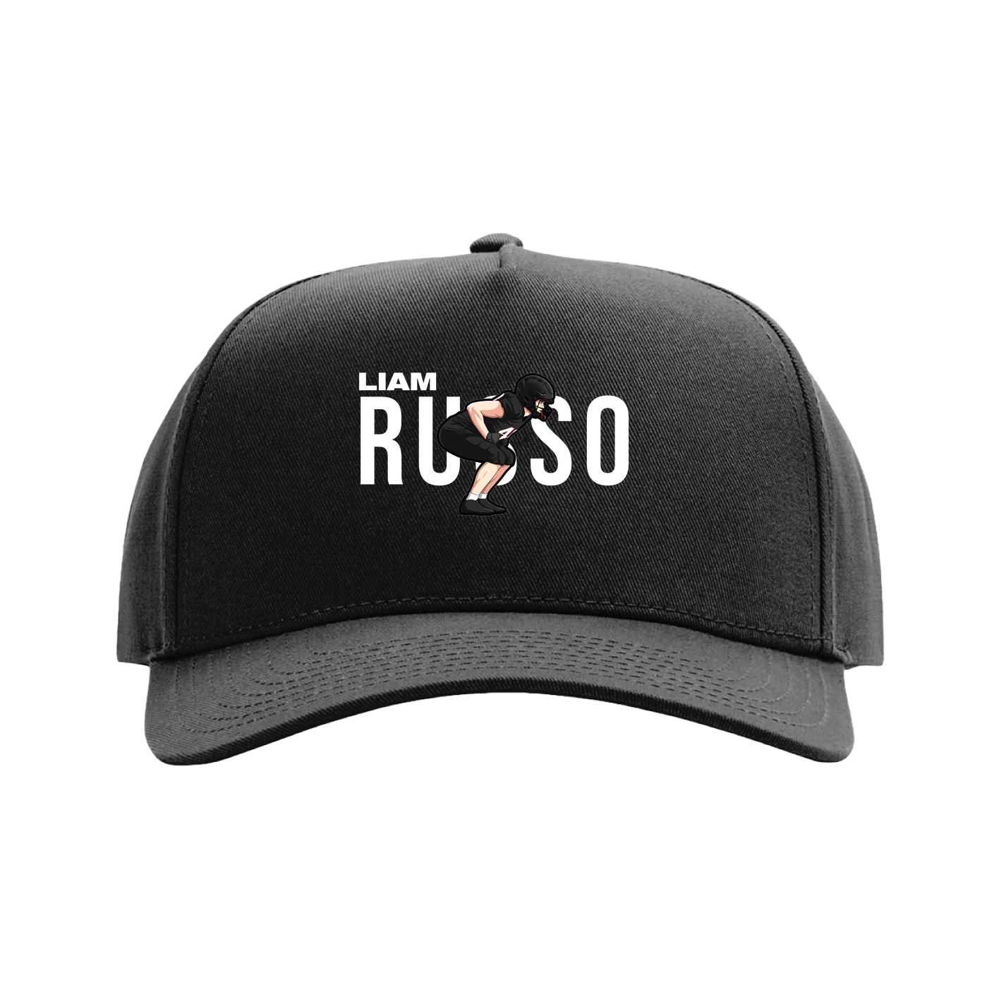 Full Fabric Five-Panel Champ Cap — Player Name in Black