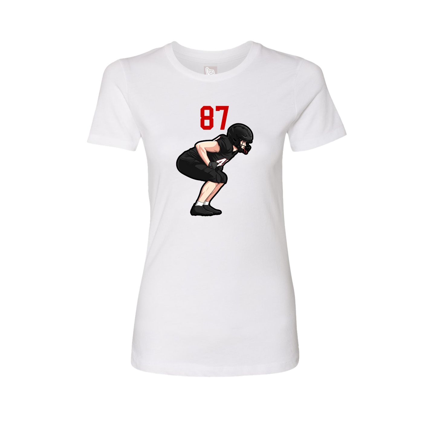 Fitted Women's Tee — Number Top in White