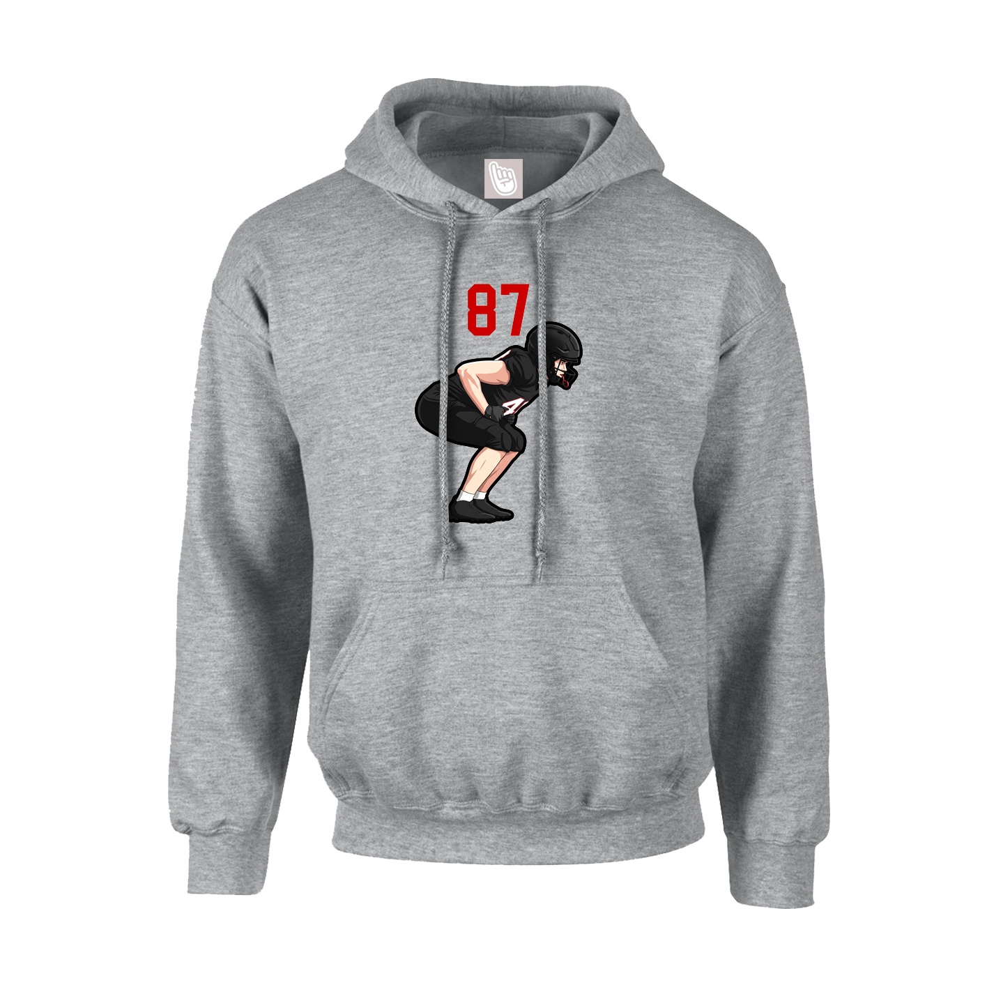 Youth Hoodie — Number Top in Grey