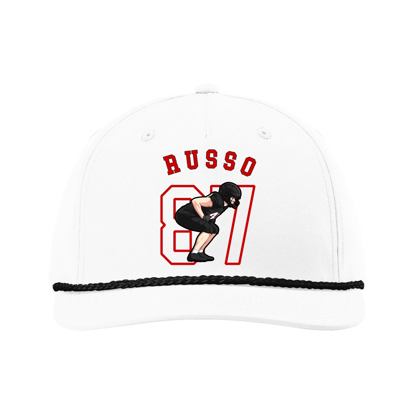 Five-Panel Classic Rope Cap — Shirsey Arch in White