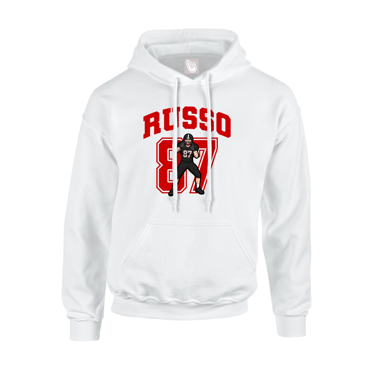 Hoodie — Number in White