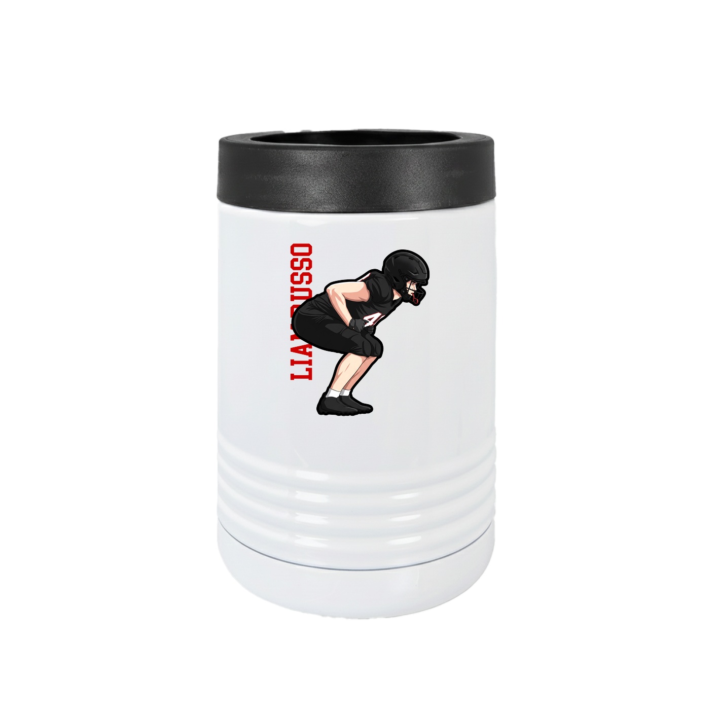 Beverage Holder — Name Vertical in White
