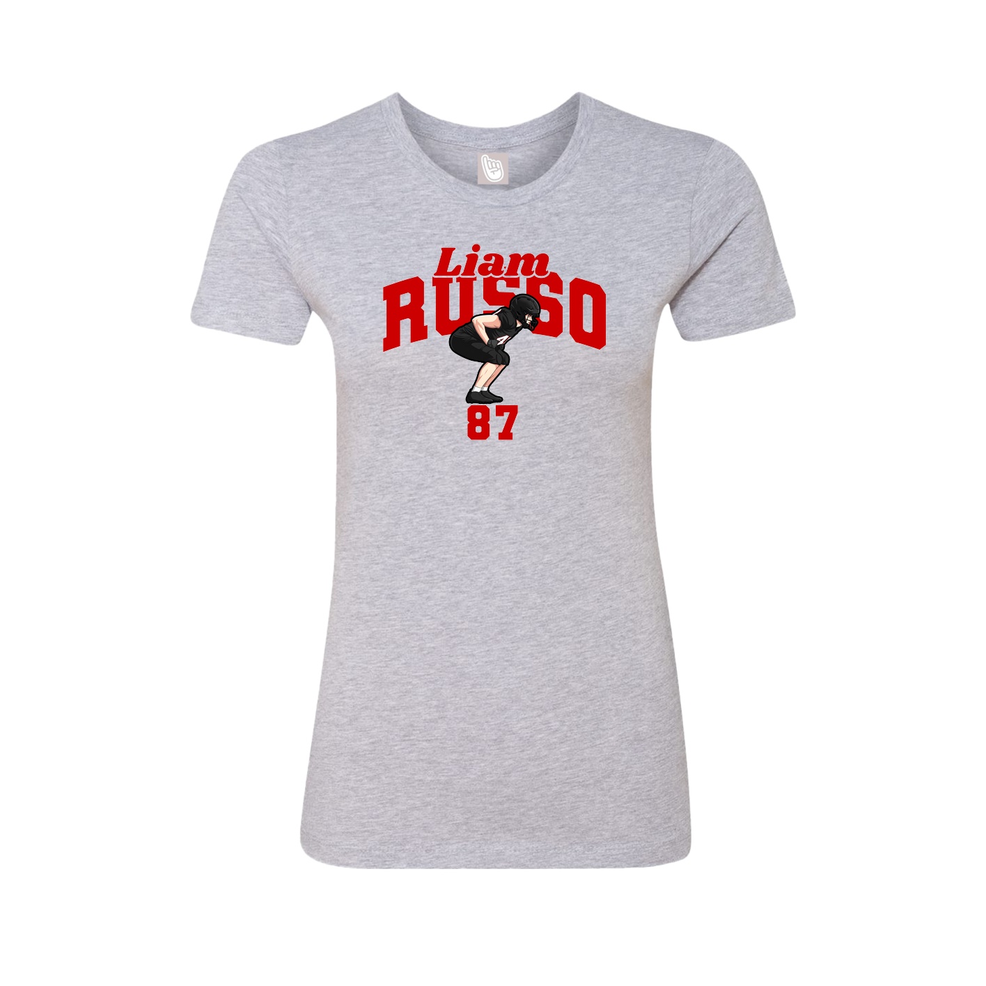 Fitted Women's Tee — Signature Arch in Grey