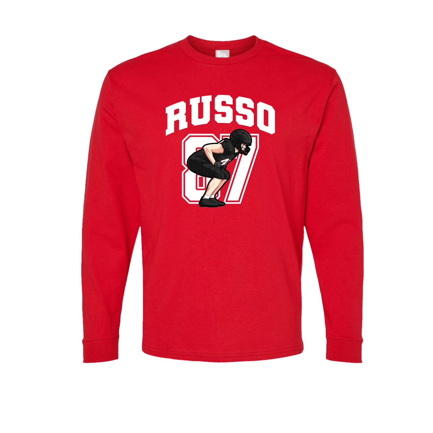 Long Sleeve Tee — Number in Red