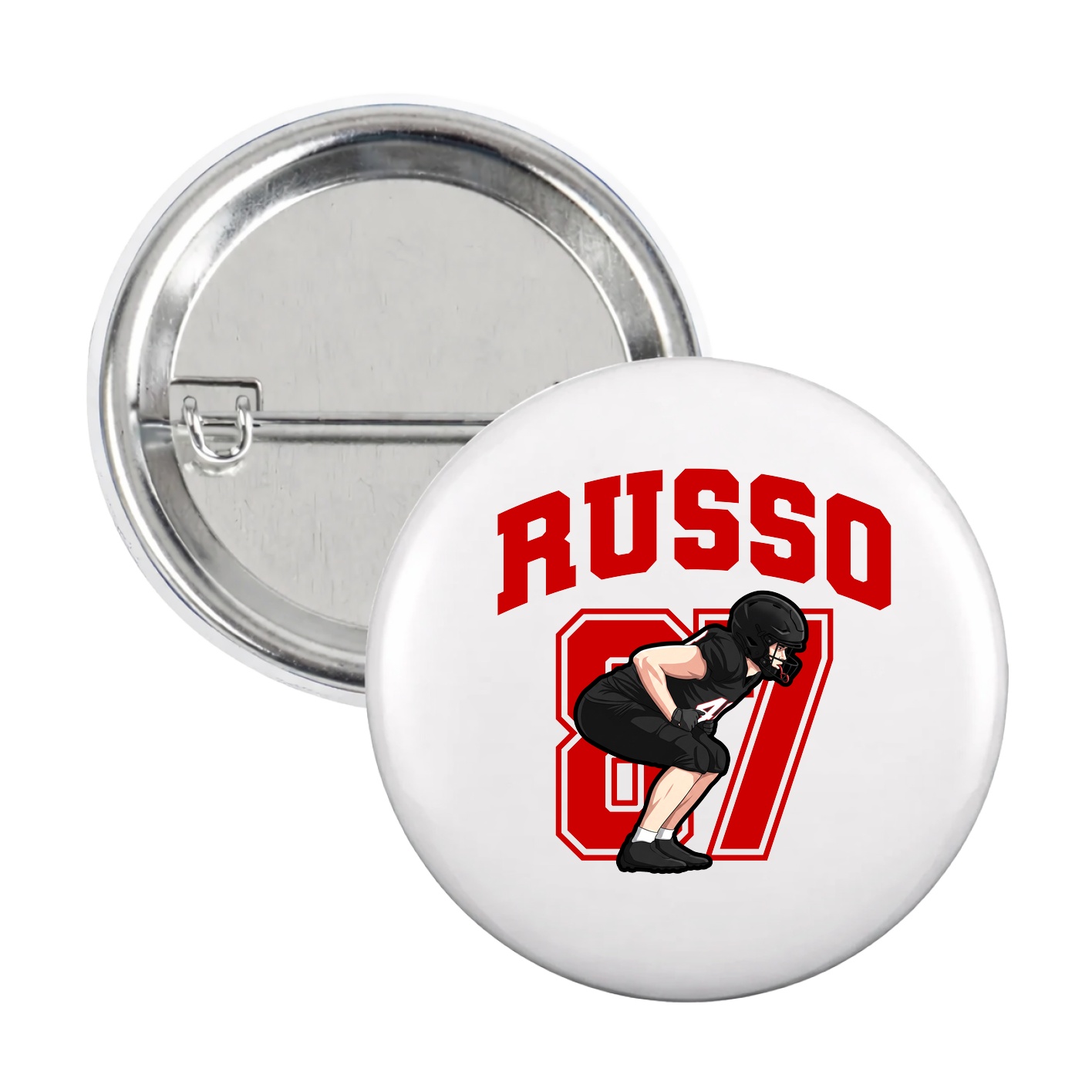 Game Day Button — Number in White