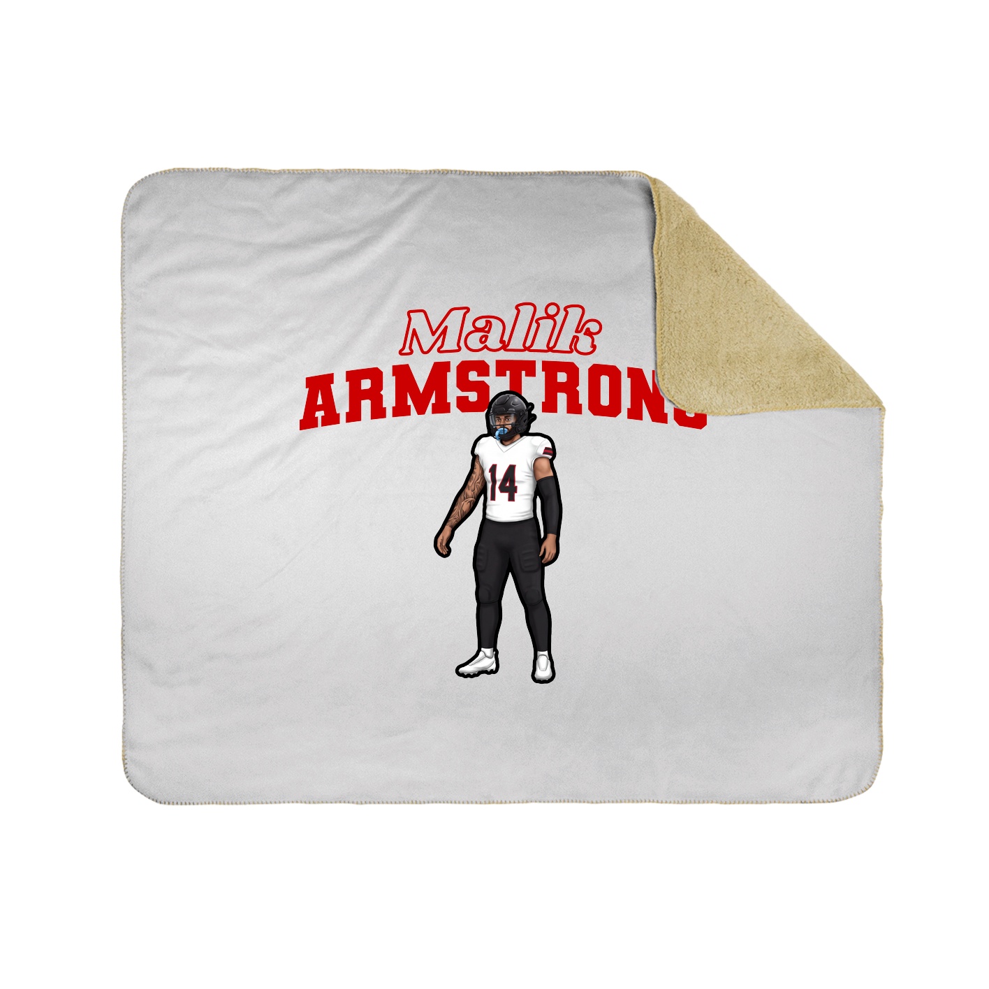 Throw Blanket — Name Arch in White