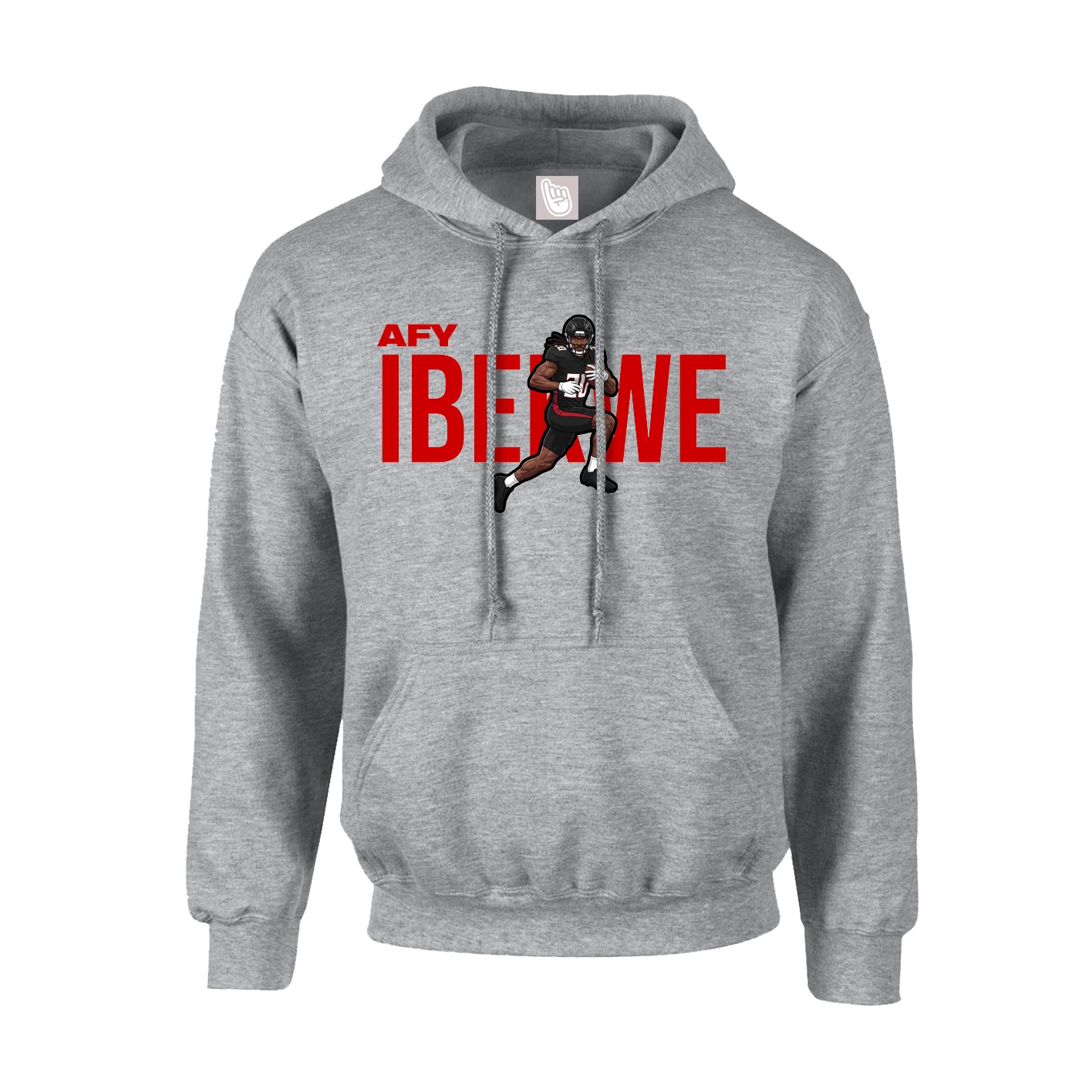 Youth Hoodie — Player Name in Grey
