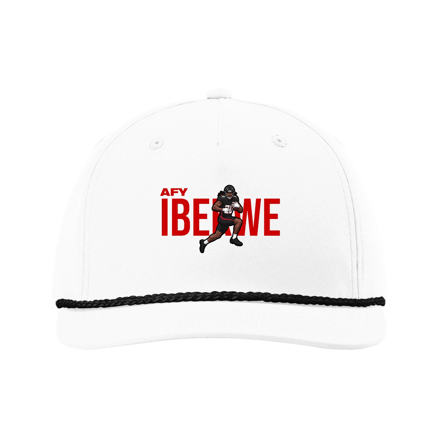 Five-Panel Classic Rope Cap — Player Name in White