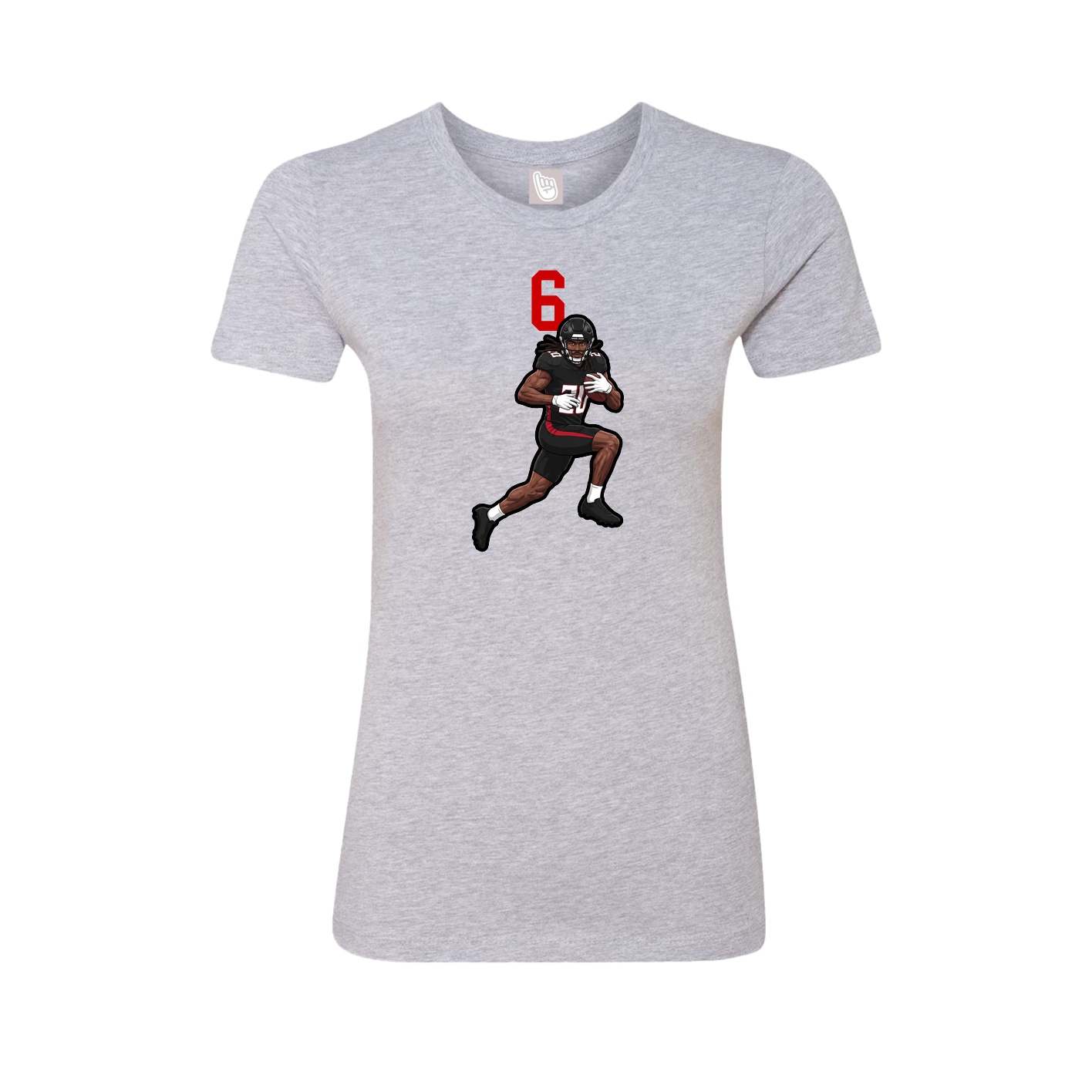 Fitted Women's Tee — Number Top in Grey