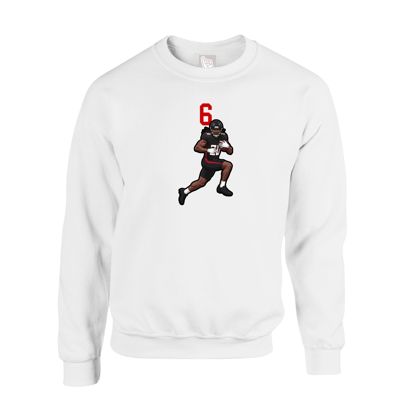 Fleece Crew — Number Top in White