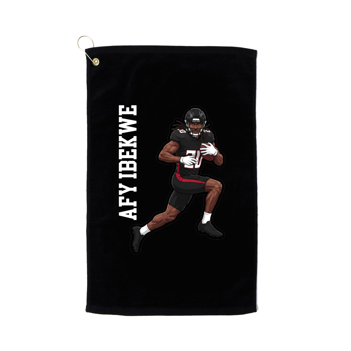 Golf Towel — Name Vertical in Black